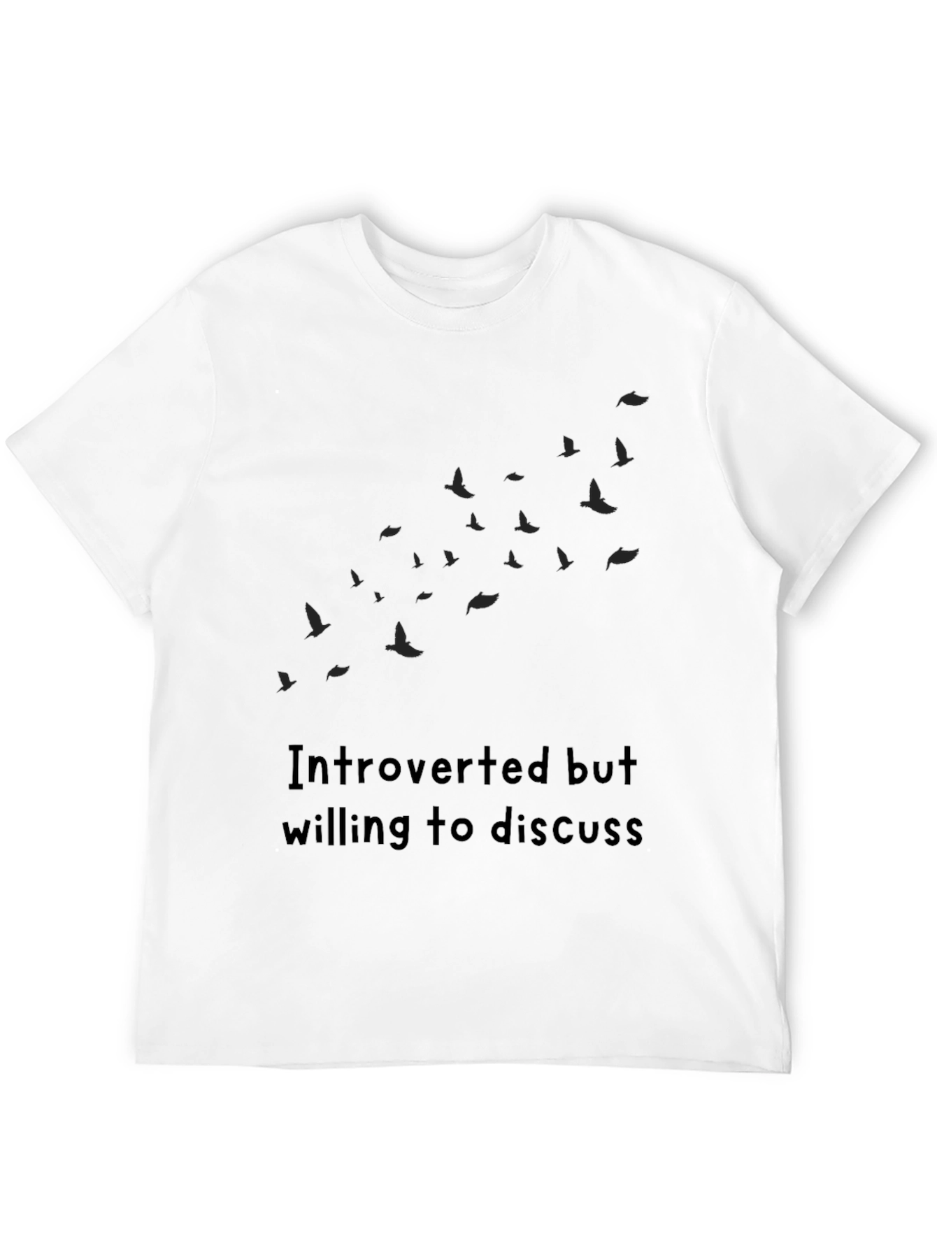 Introverted T-Shirt - Birds Graphic Soft Cotton Tee