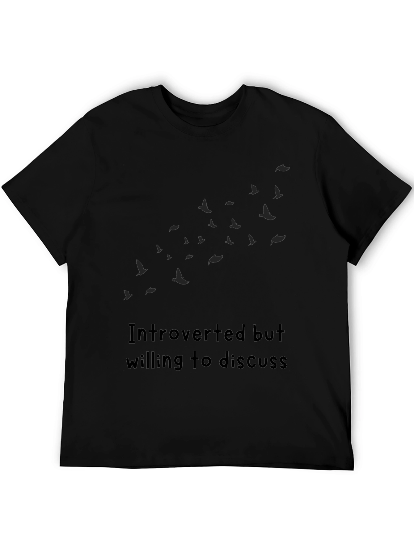 Introverted T-Shirt - Birds Graphic Soft Cotton Tee
