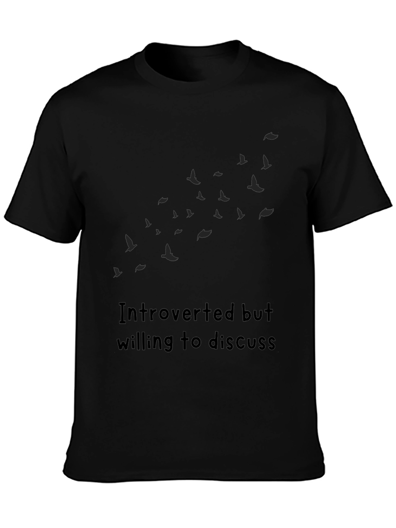 Introverted T-Shirt - Birds Graphic Soft Cotton Tee