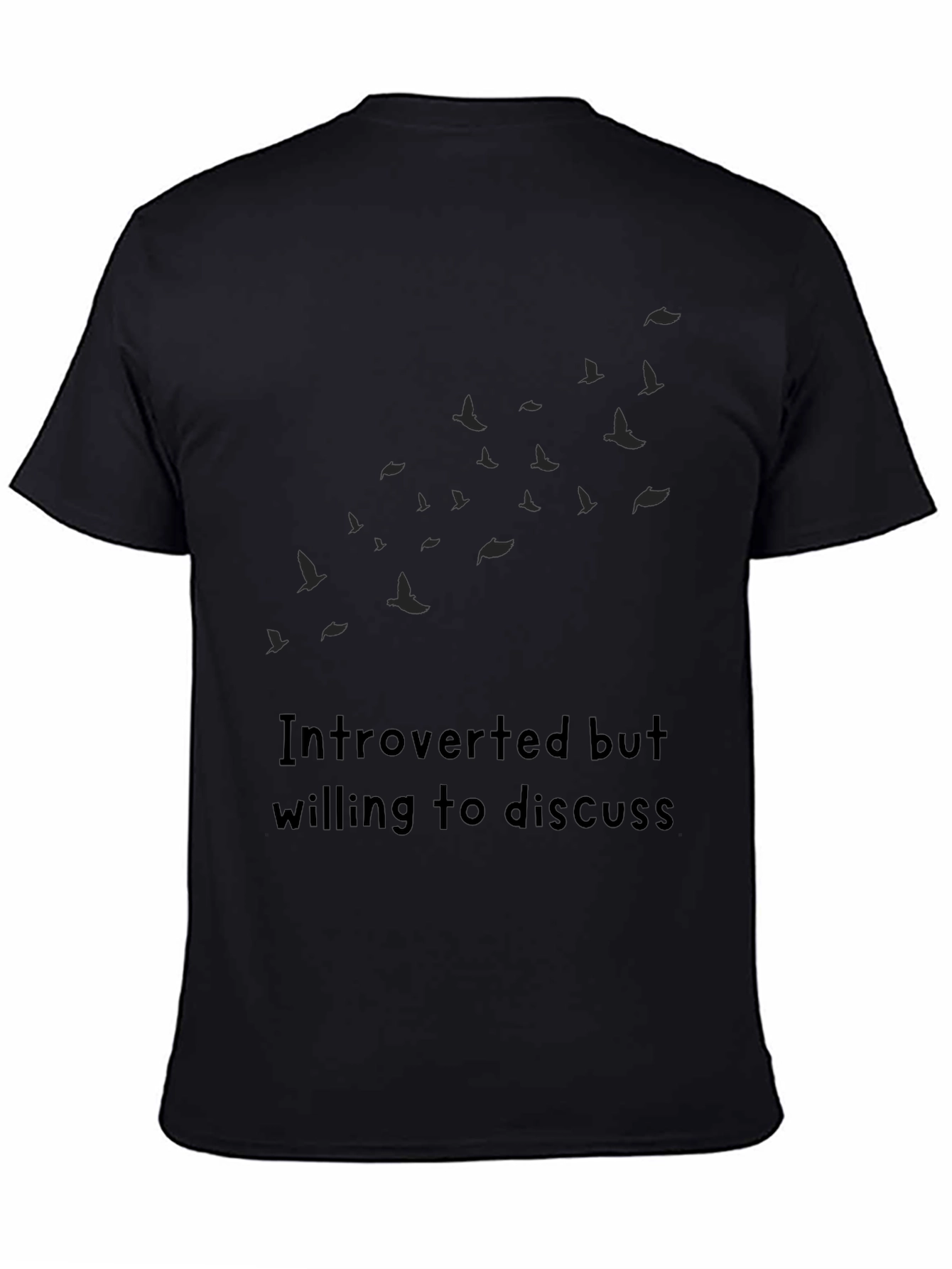Introverted T-Shirt - Birds Graphic Soft Cotton Tee