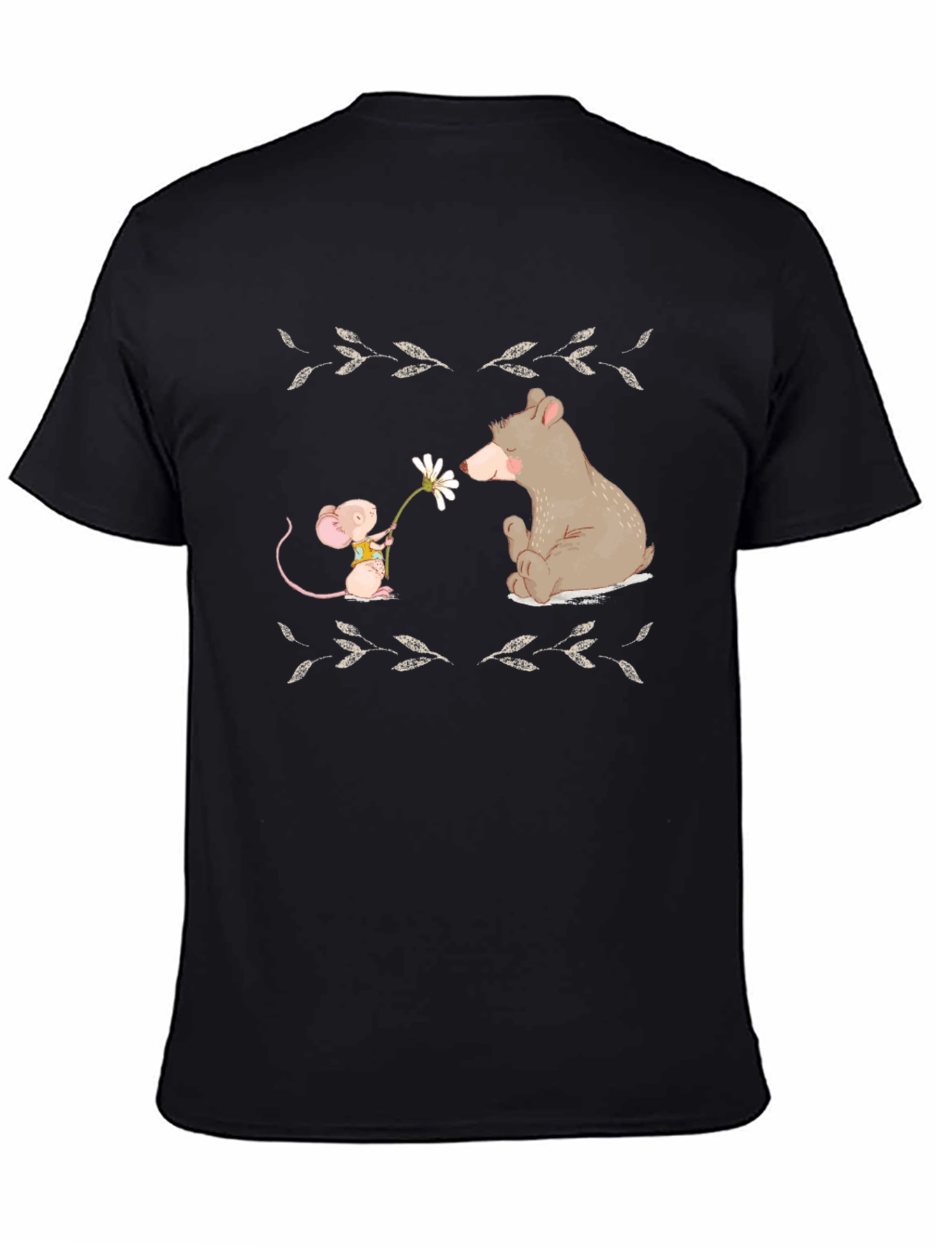 Cute Bear & Mouse T-Shirt -  Nature Illustration Tee