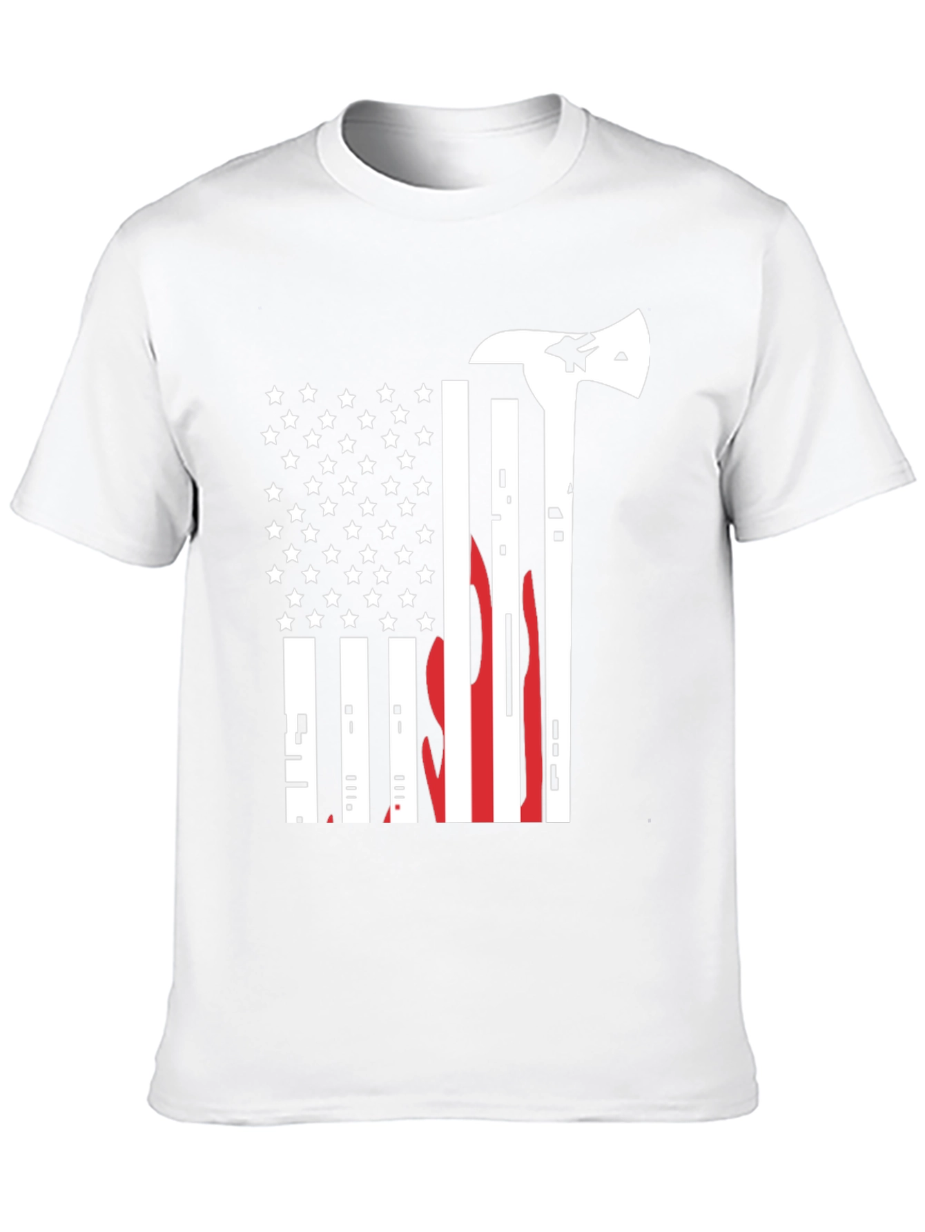 Firefighter Flag Axe Graphic Tee