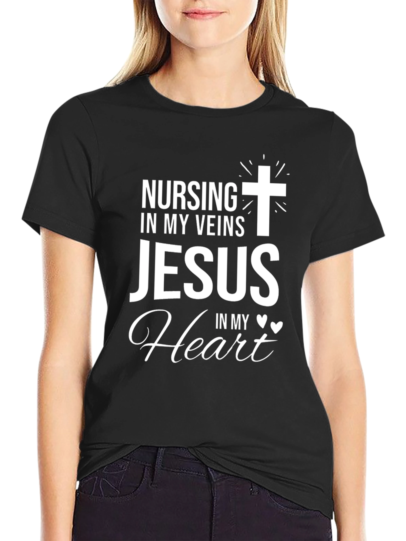 Nursing in My Veins Jesus in My Heart T-Shirt