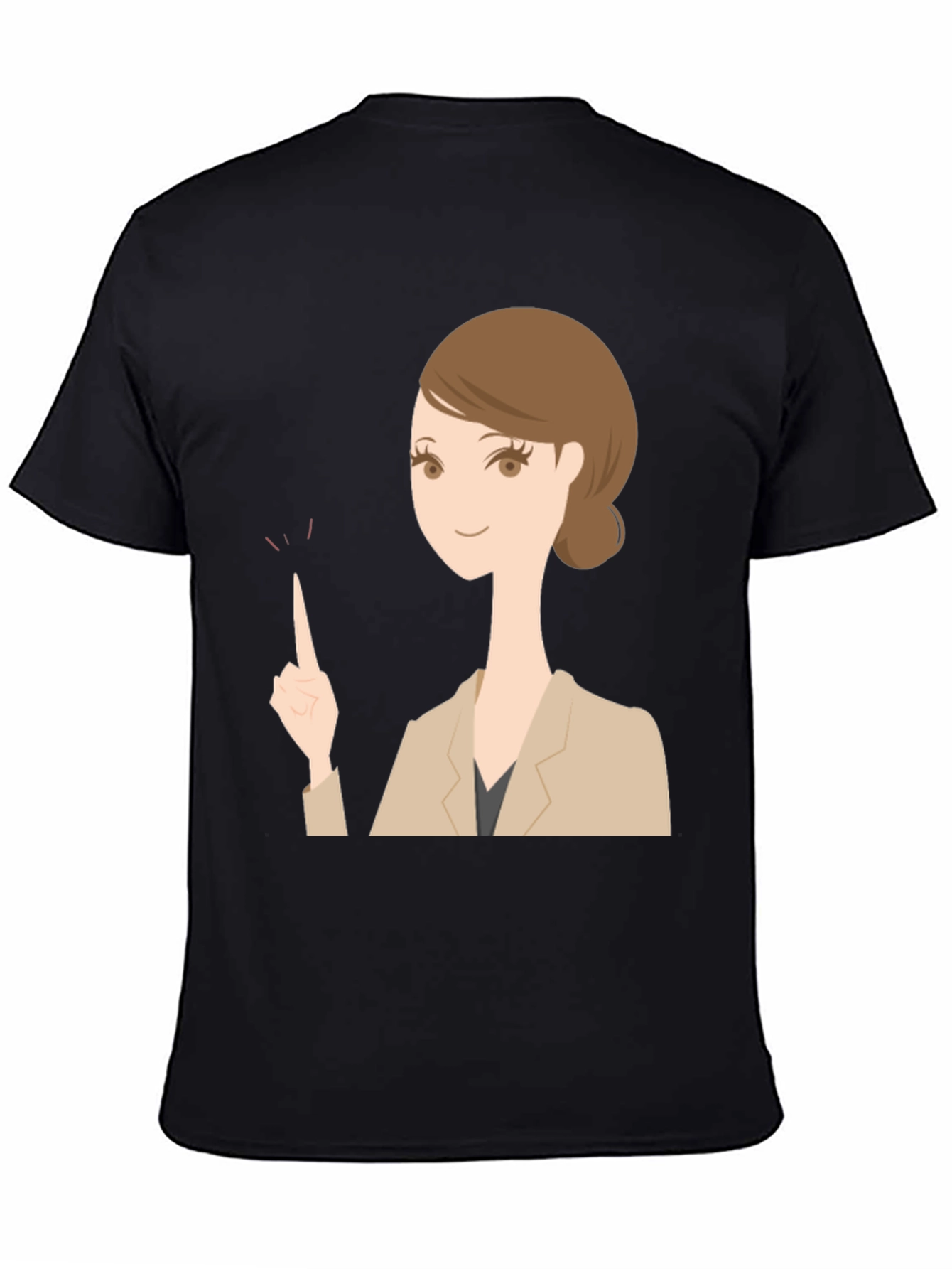 Woman Pointing T-Shirt - Black Graphic Tee