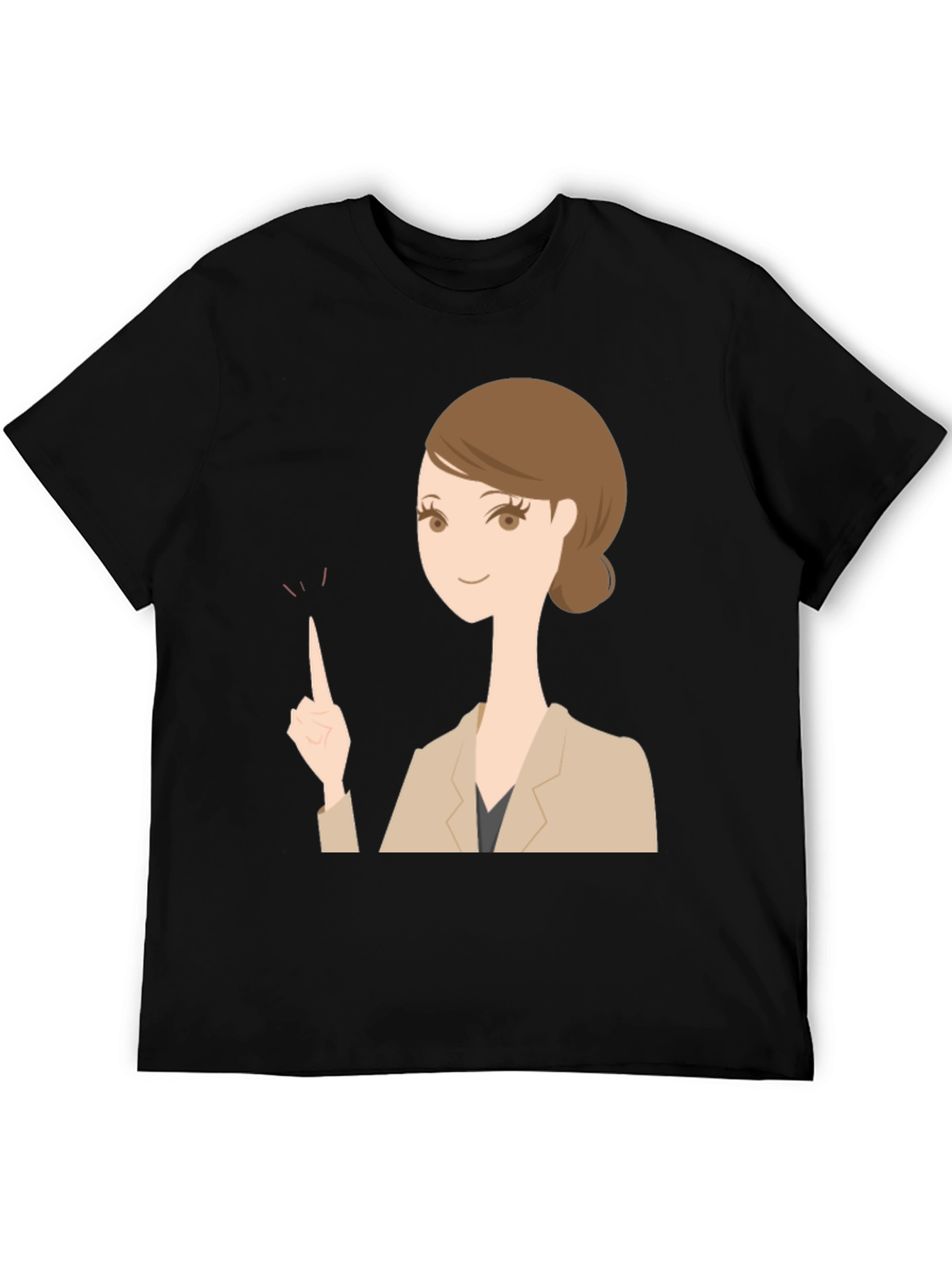 Woman Pointing T-Shirt - Black Graphic Tee