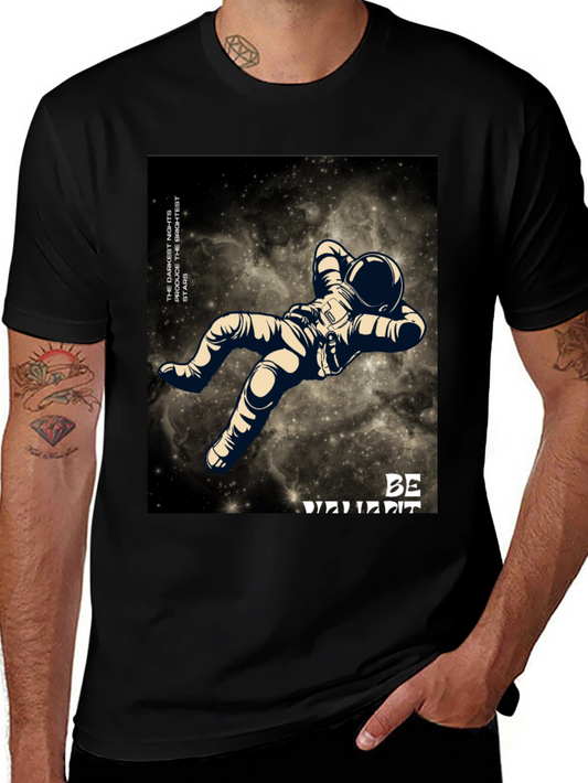 Astronaut Graphic Black T-Shirt - Be Different