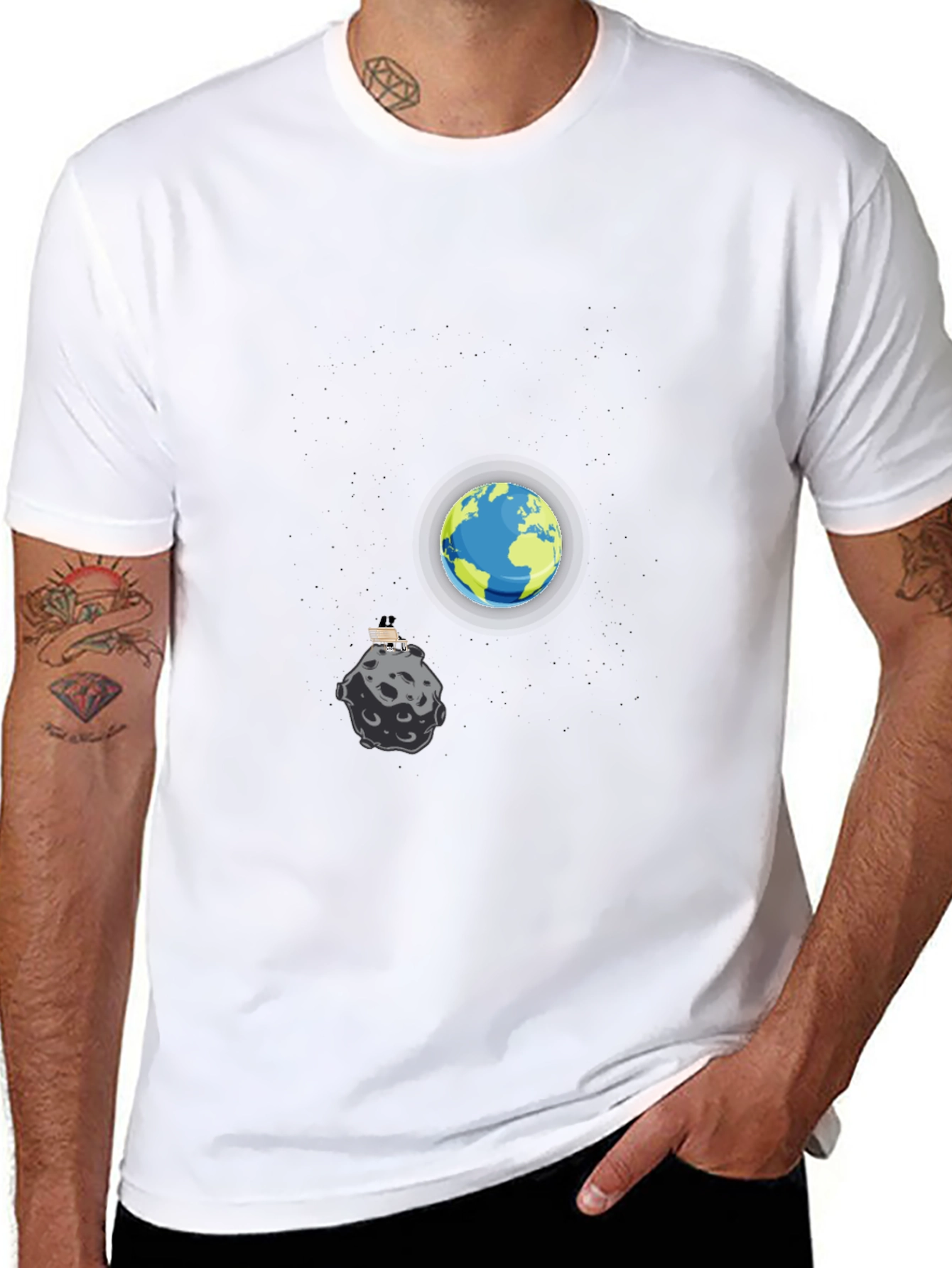 Earth vs. Asteroid Graphic T-Shirt
