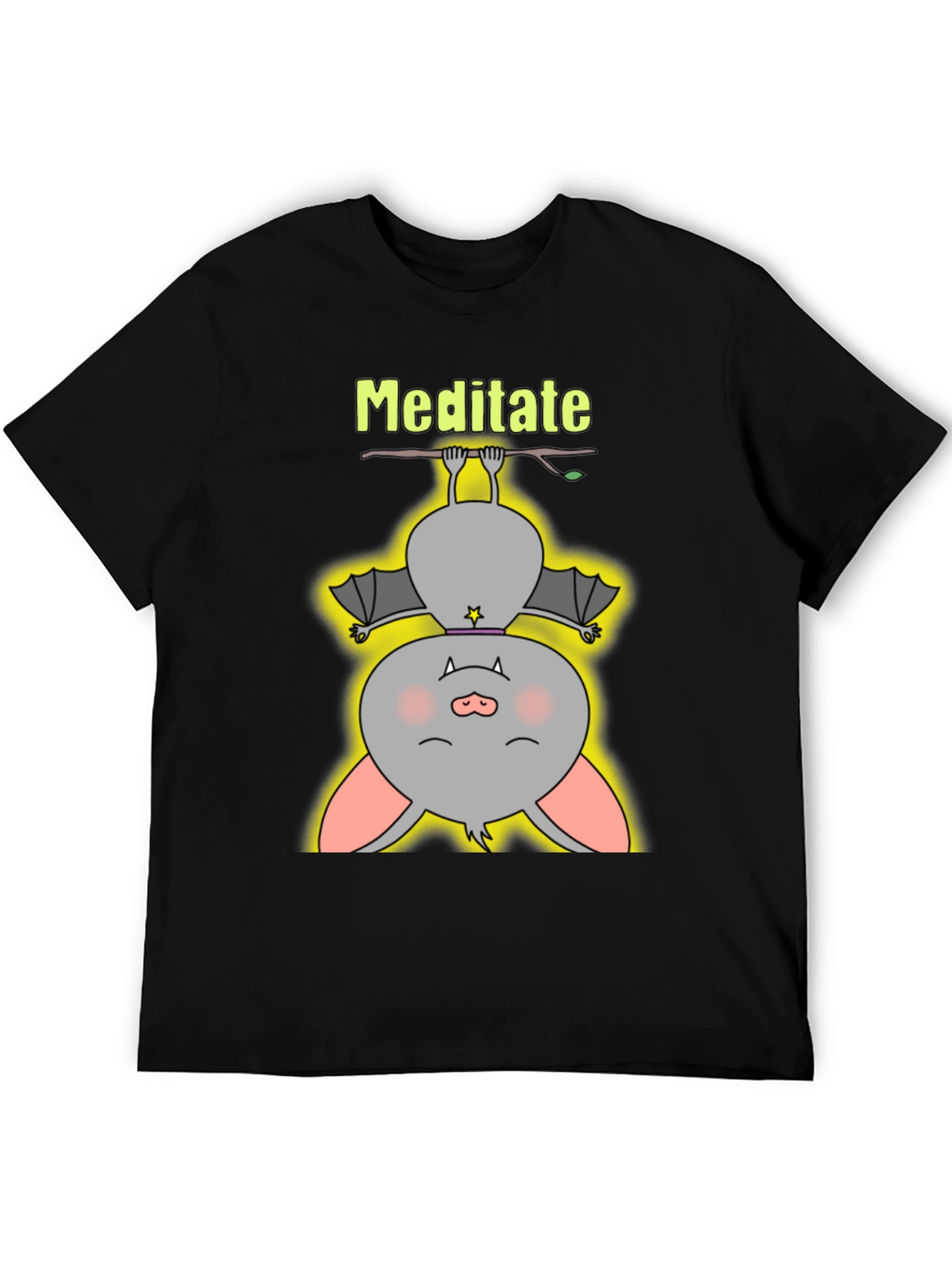Meditate Bat Graphic Tee - Relaxed Fit