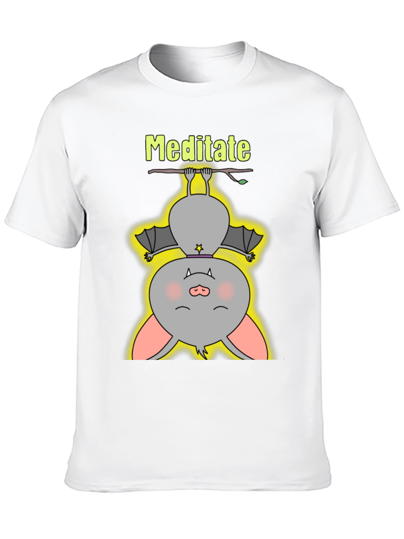 Meditate Bat Graphic Tee - Relaxed Fit