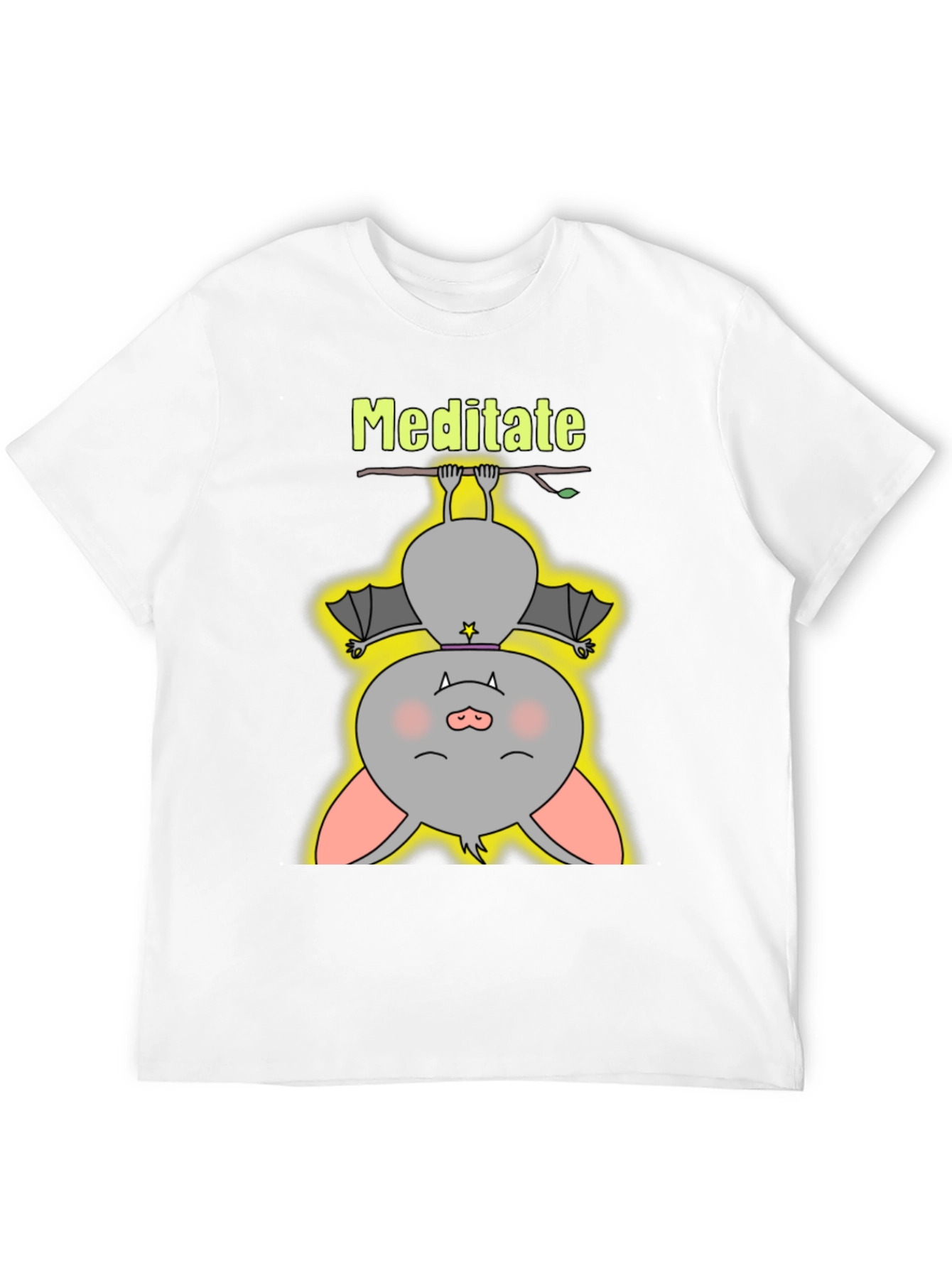 Meditate Bat Graphic Tee - Relaxed Fit