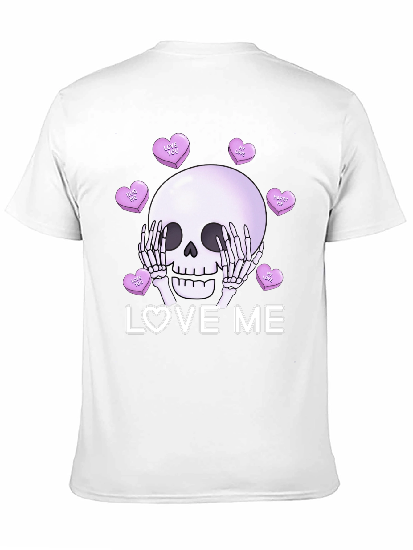 Love Me Skull Tee - Valentines Day Skeleton Shirt
