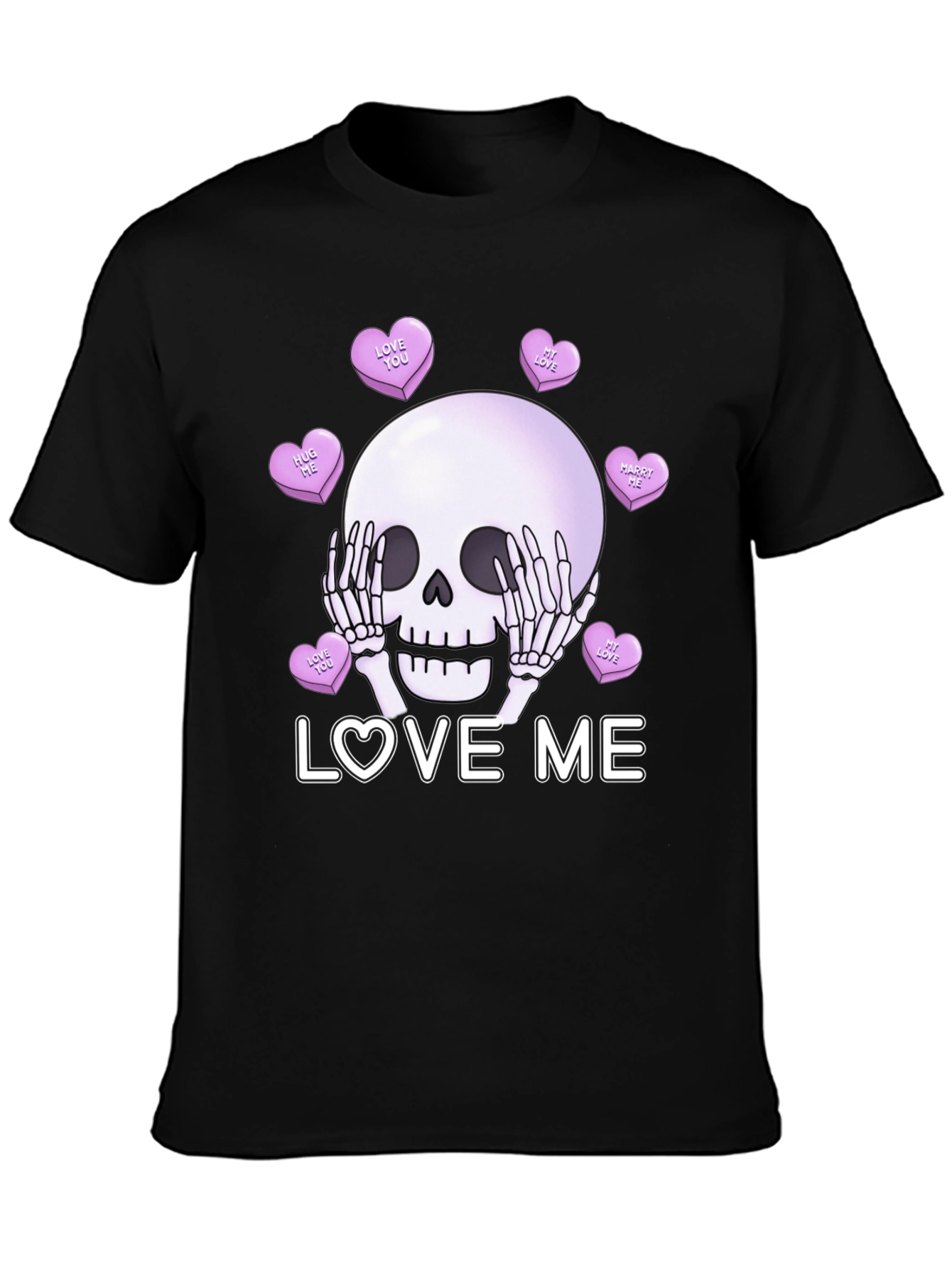 Love Me Skull Tee - Valentines Day Skeleton Shirt