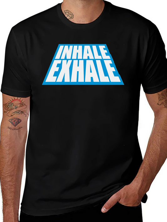 Inhale Exhale Graphic Tee - Black Cotton Blend
