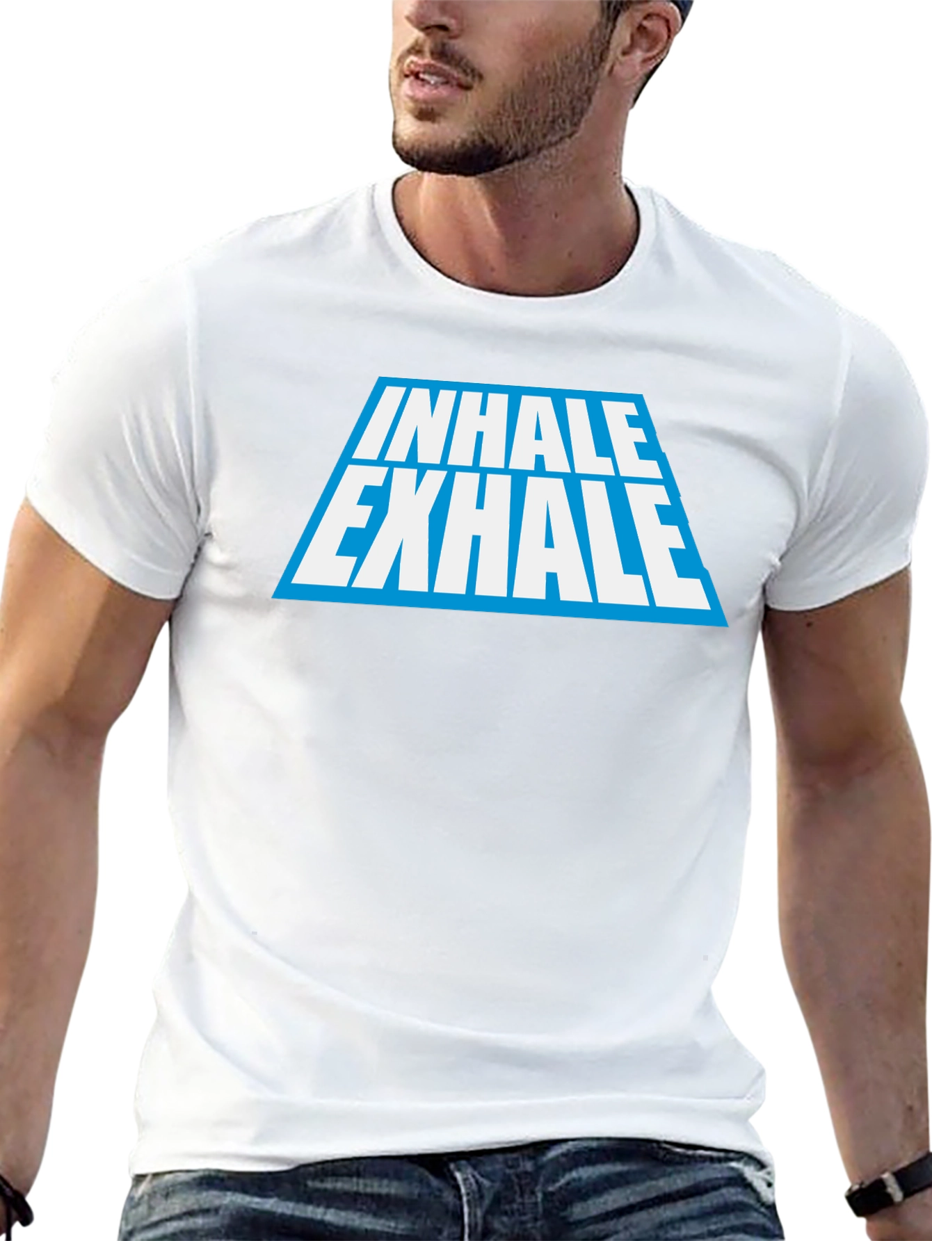 Inhale Exhale Graphic Tee - Black Cotton Blend