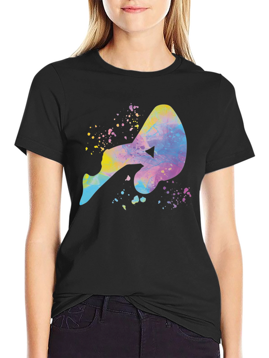 Abstract Watercolor Silhouette Black T-Shirt