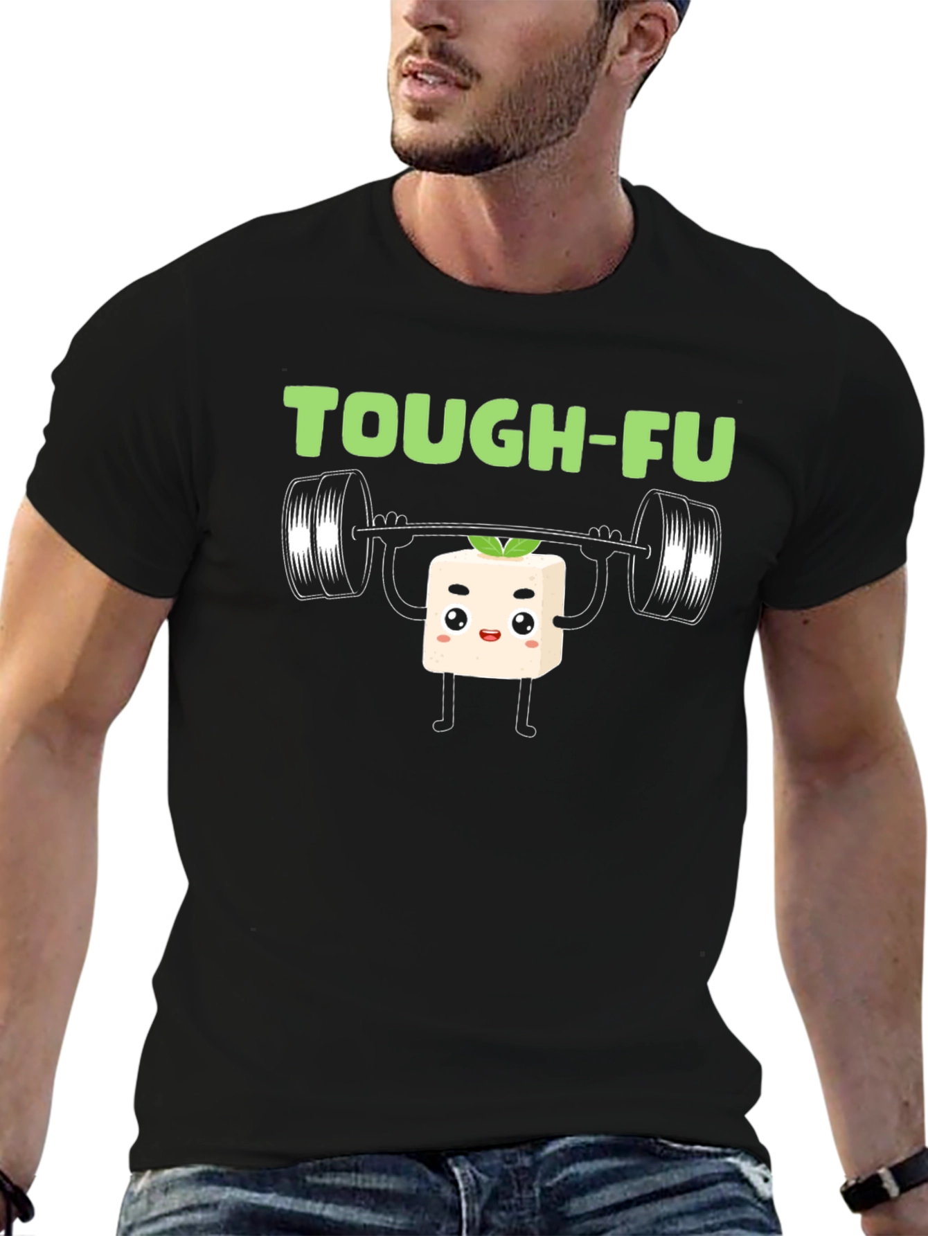 Tough-Fu Tofu Gym Workout Graphic Tee
