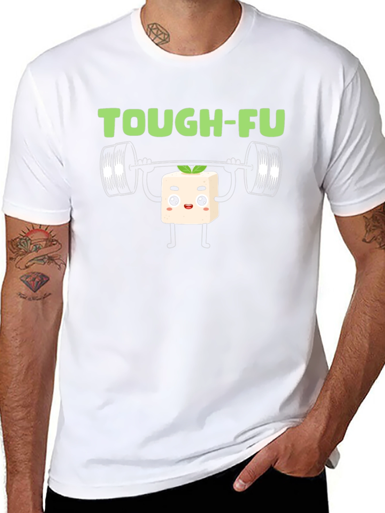 Tough-Fu Tofu Gym Workout Graphic Tee