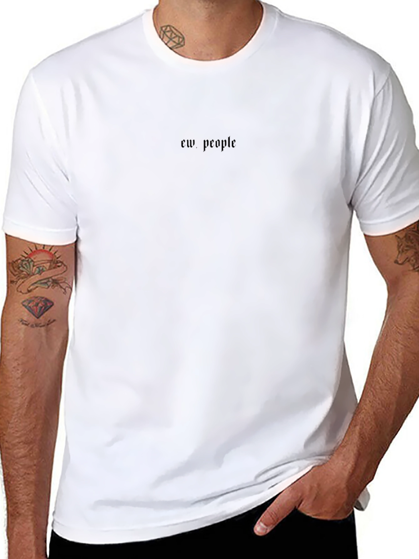 Ew People Graphic T-Shirt - Black Crew Neck Tee