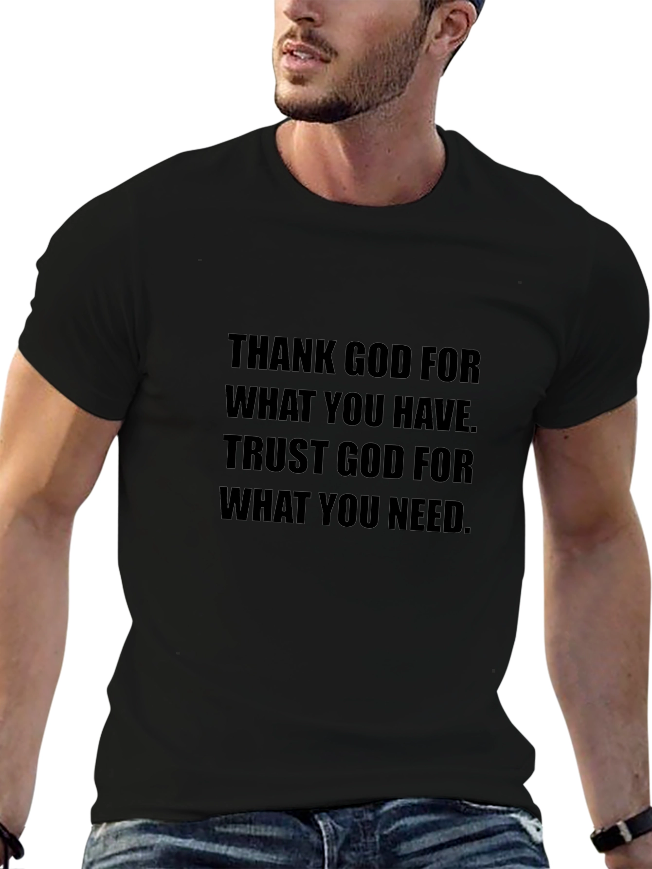 Faith-Based Graphic Tee - Thank God Quote