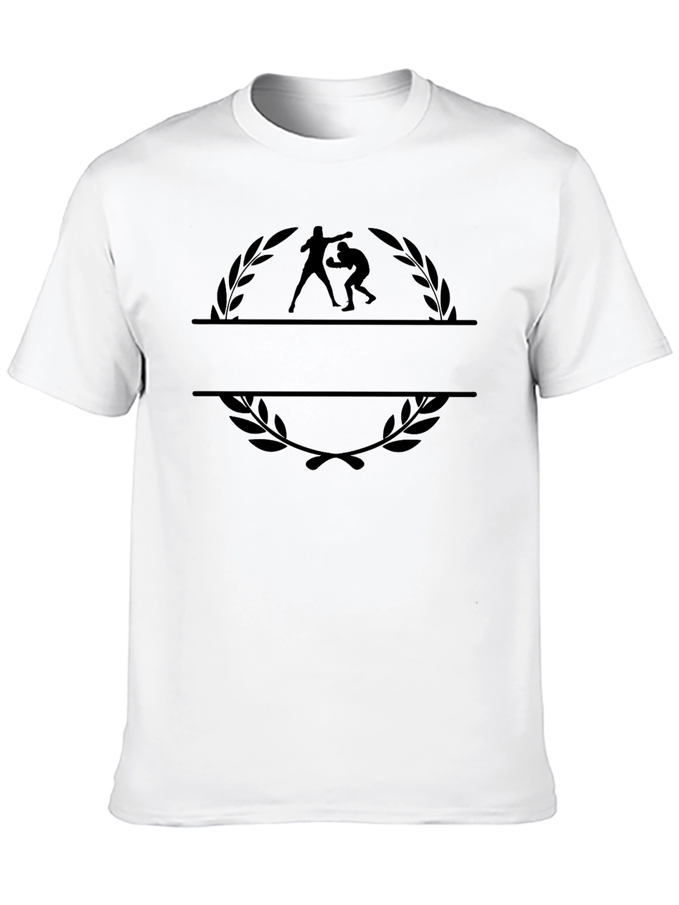 Wrestling Graphic Print Black T-Shirt