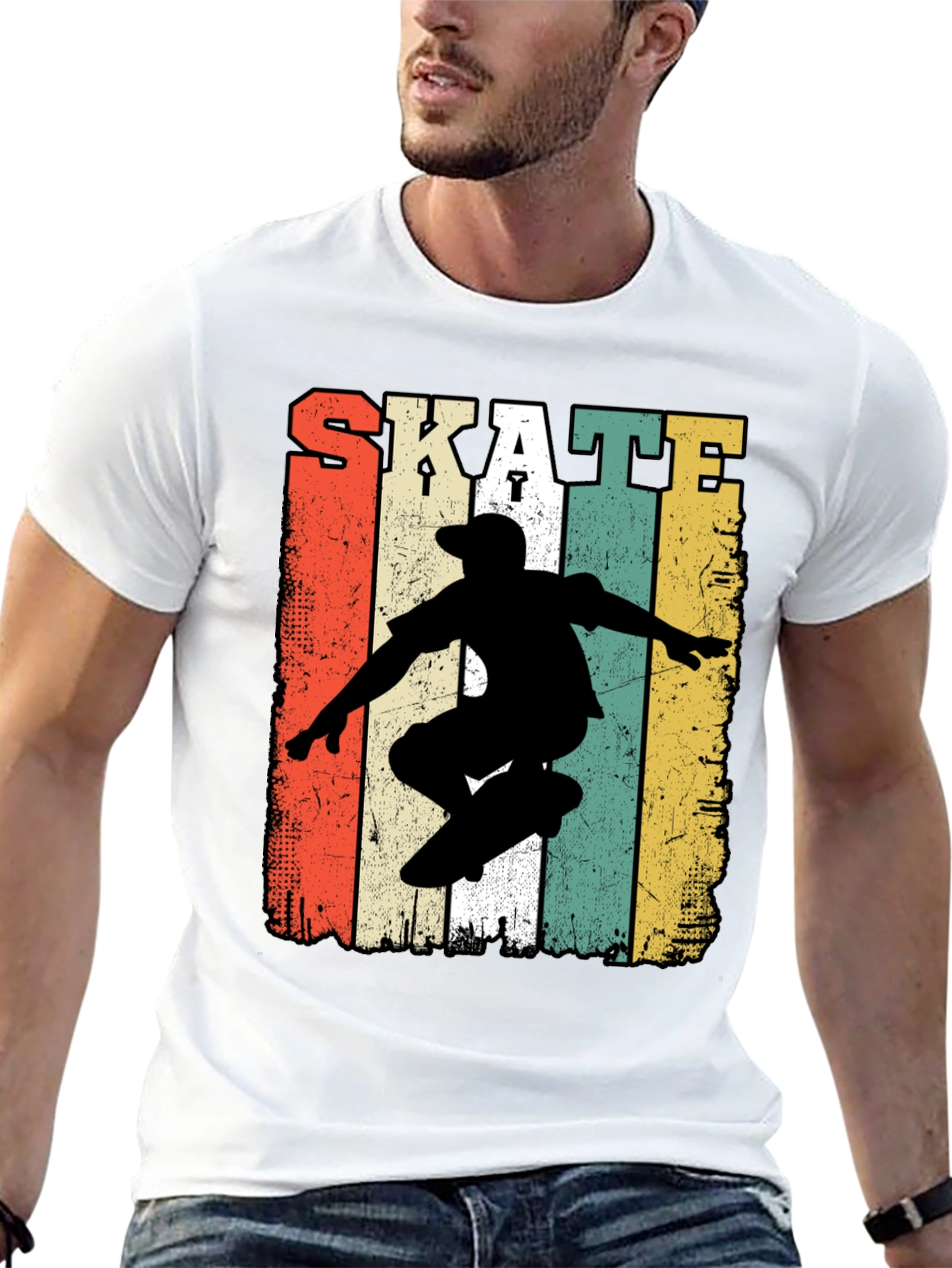 Retro Skate T-Shirt - Classic Skateboarder Design