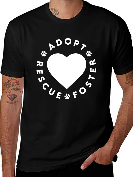 Adopt Rescue Foster Heart Tee - Black