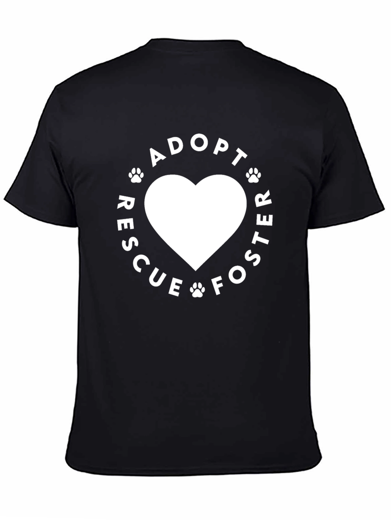 Adopt Rescue Foster Heart Tee - Black