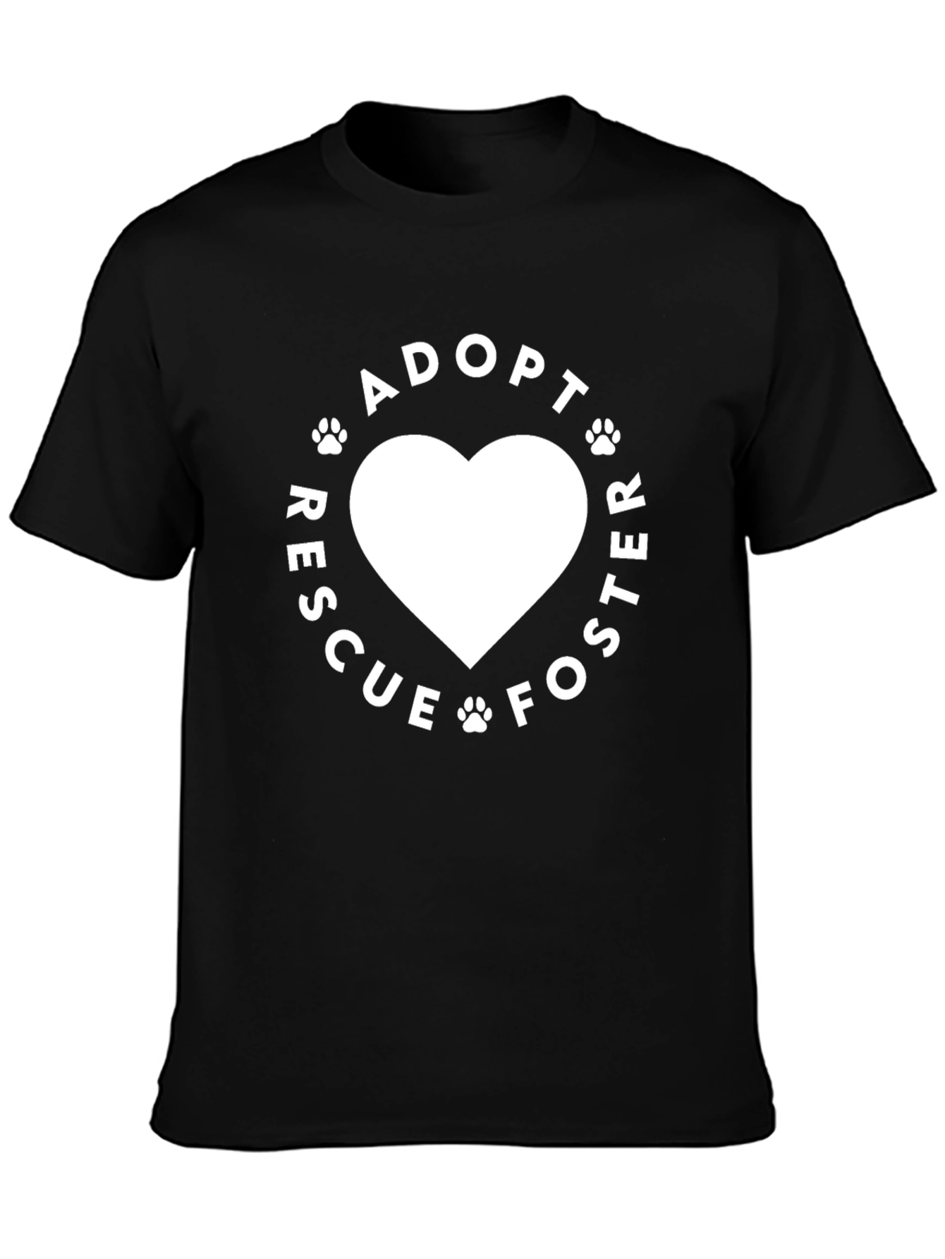 Adopt Rescue Foster Heart Tee - Black