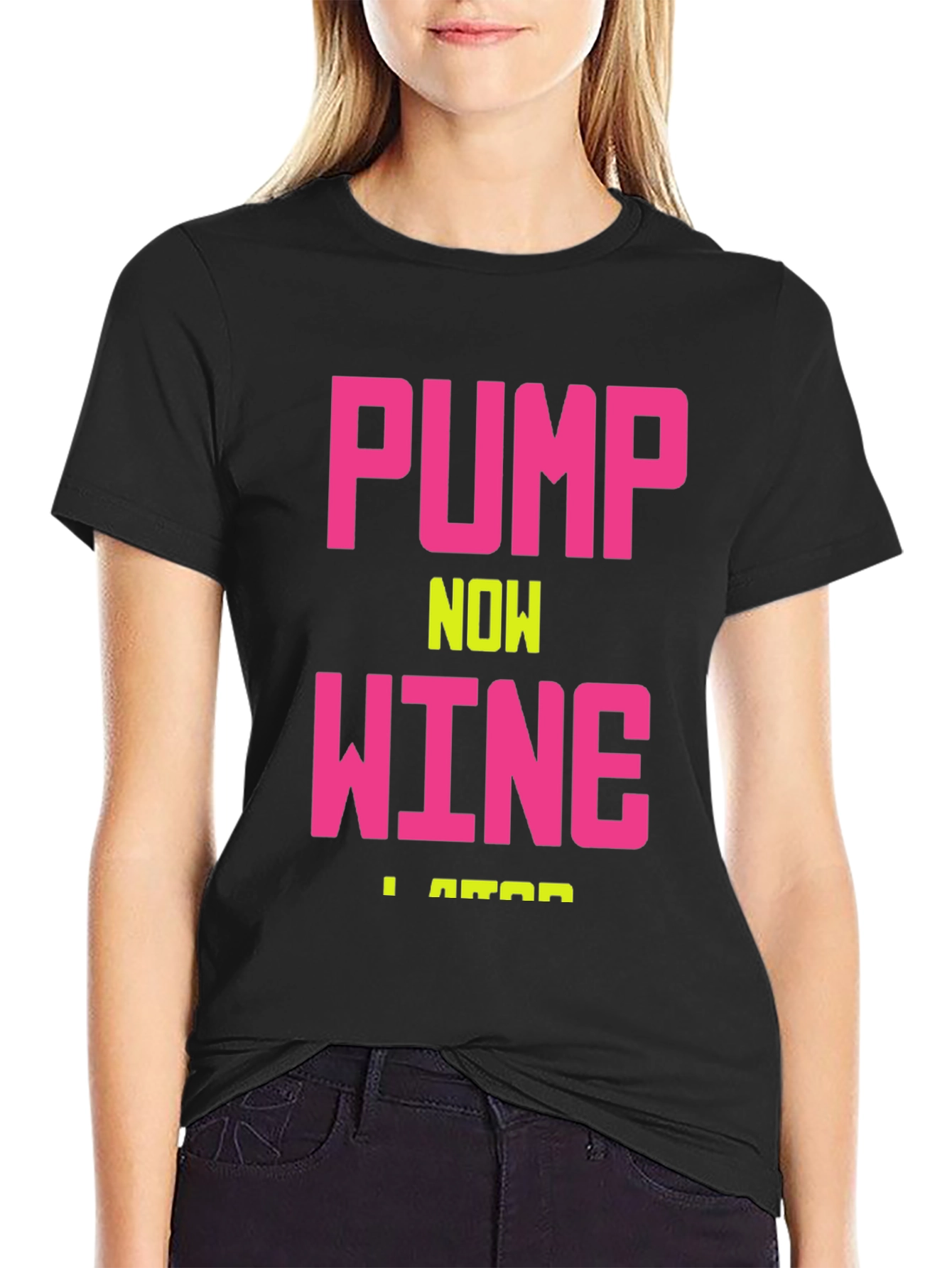 Pump Now Wine Later Mens Black Graphic Tee