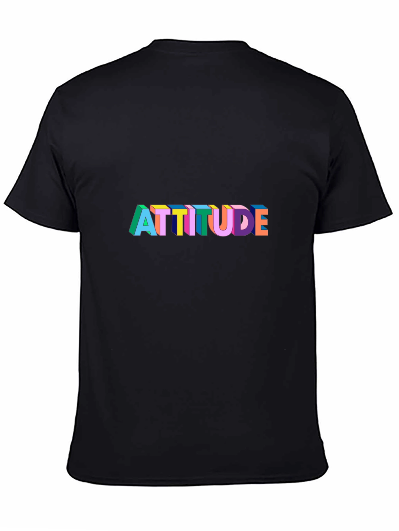 Attitude Graphic Print Black T-Shirt