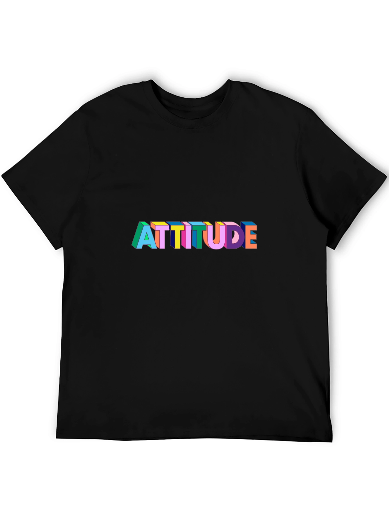 Attitude Graphic Print Black T-Shirt