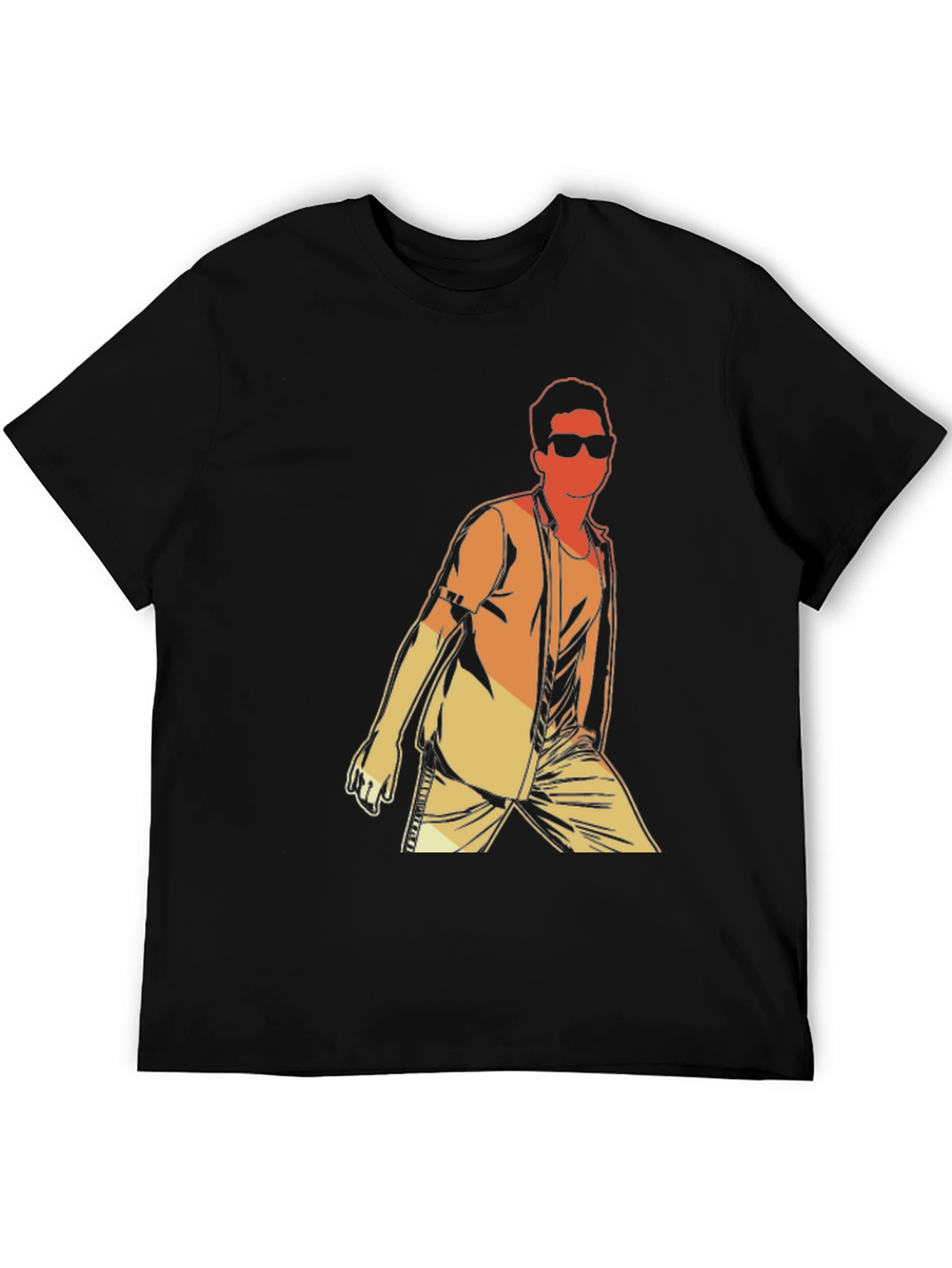 Retro Graphic Tee - Cool Man Illustration