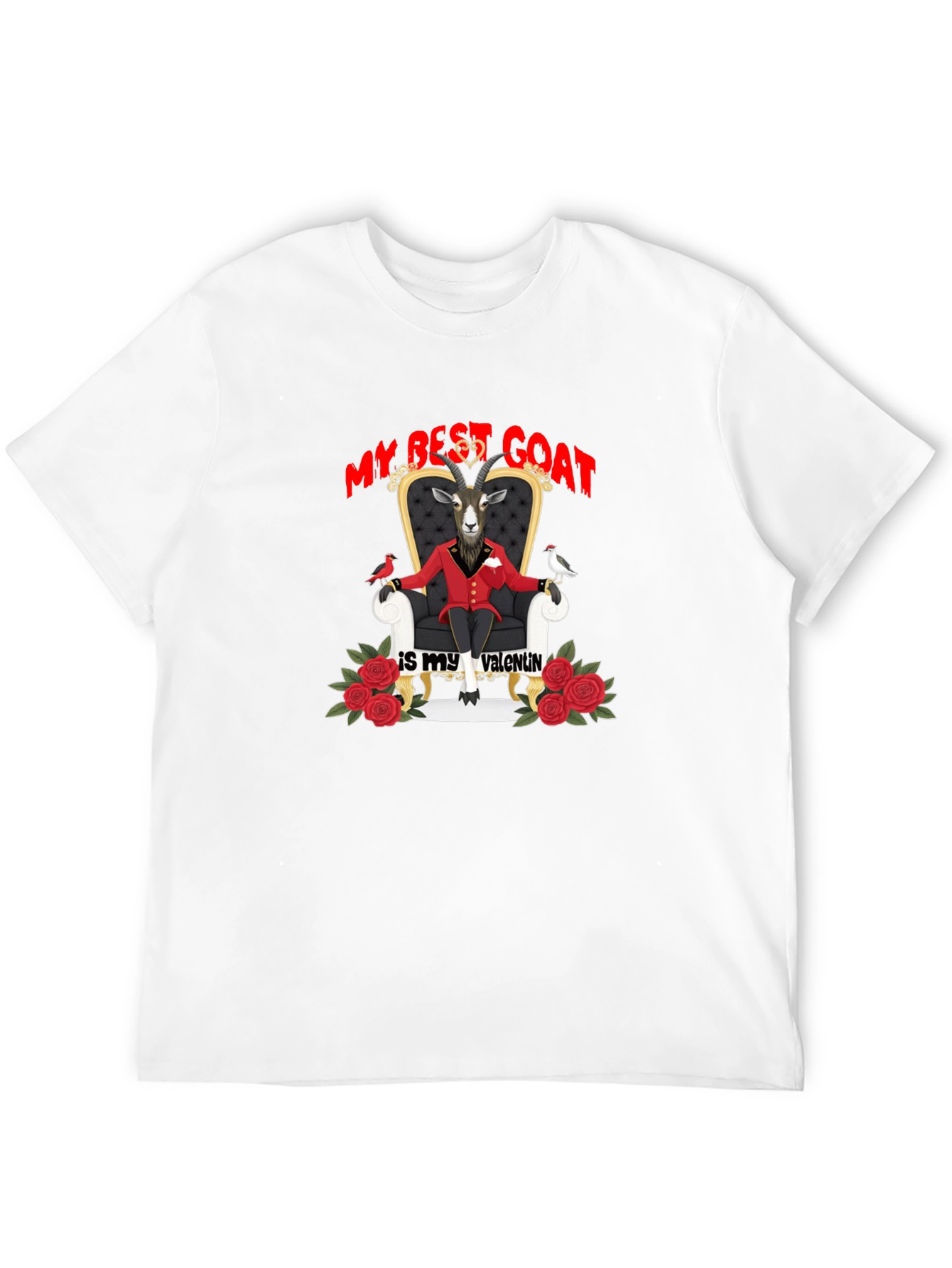 My Best Goat Is My Valentine Black T-Shirt