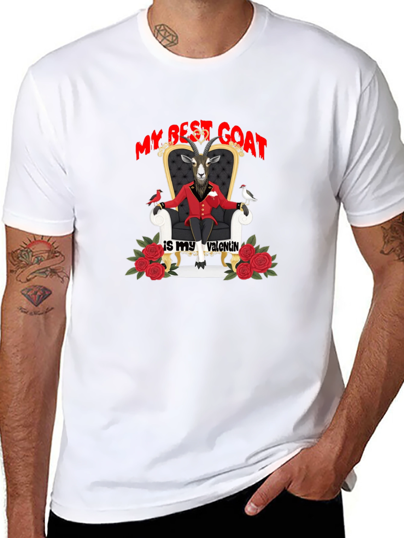 My Best Goat Is My Valentine Black T-Shirt