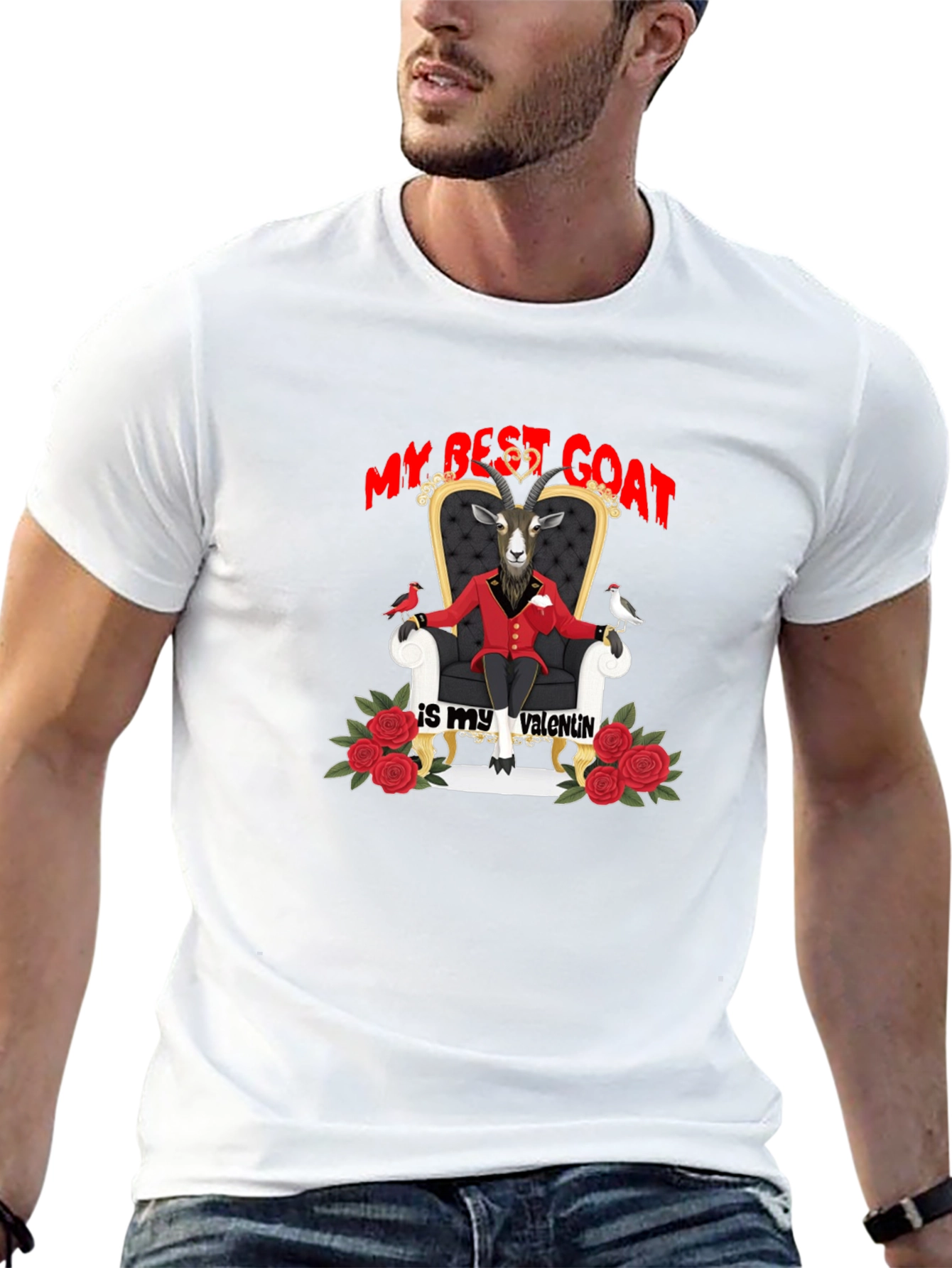 My Best Goat Is My Valentine Black T-Shirt