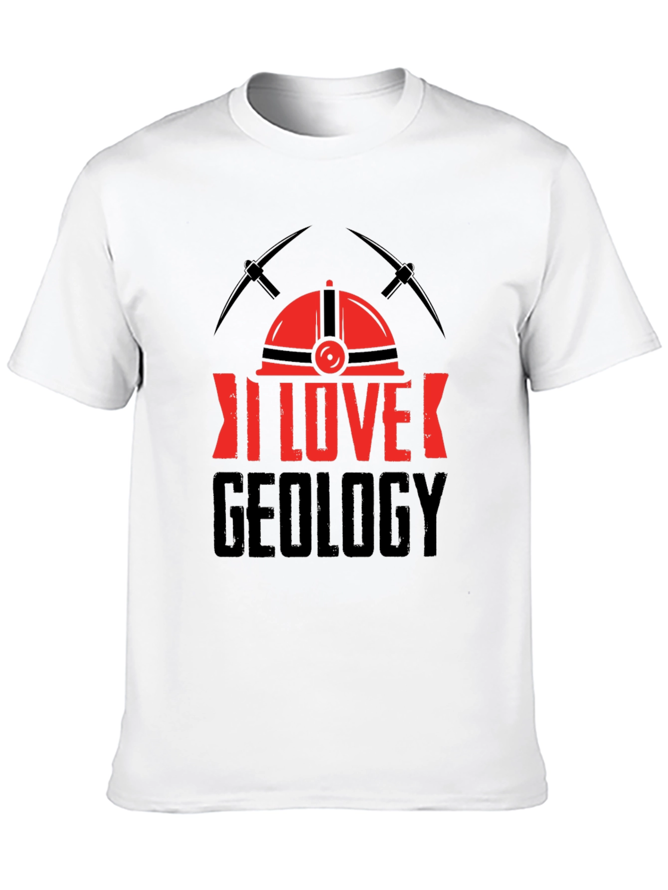 I Love Geology T-Shirt - Miners Helmet Design