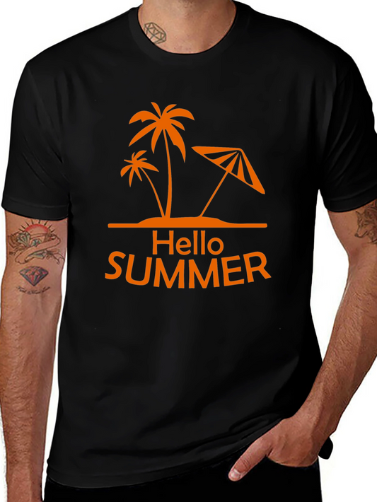 Hello Summer Palm Tree Graphic Tee