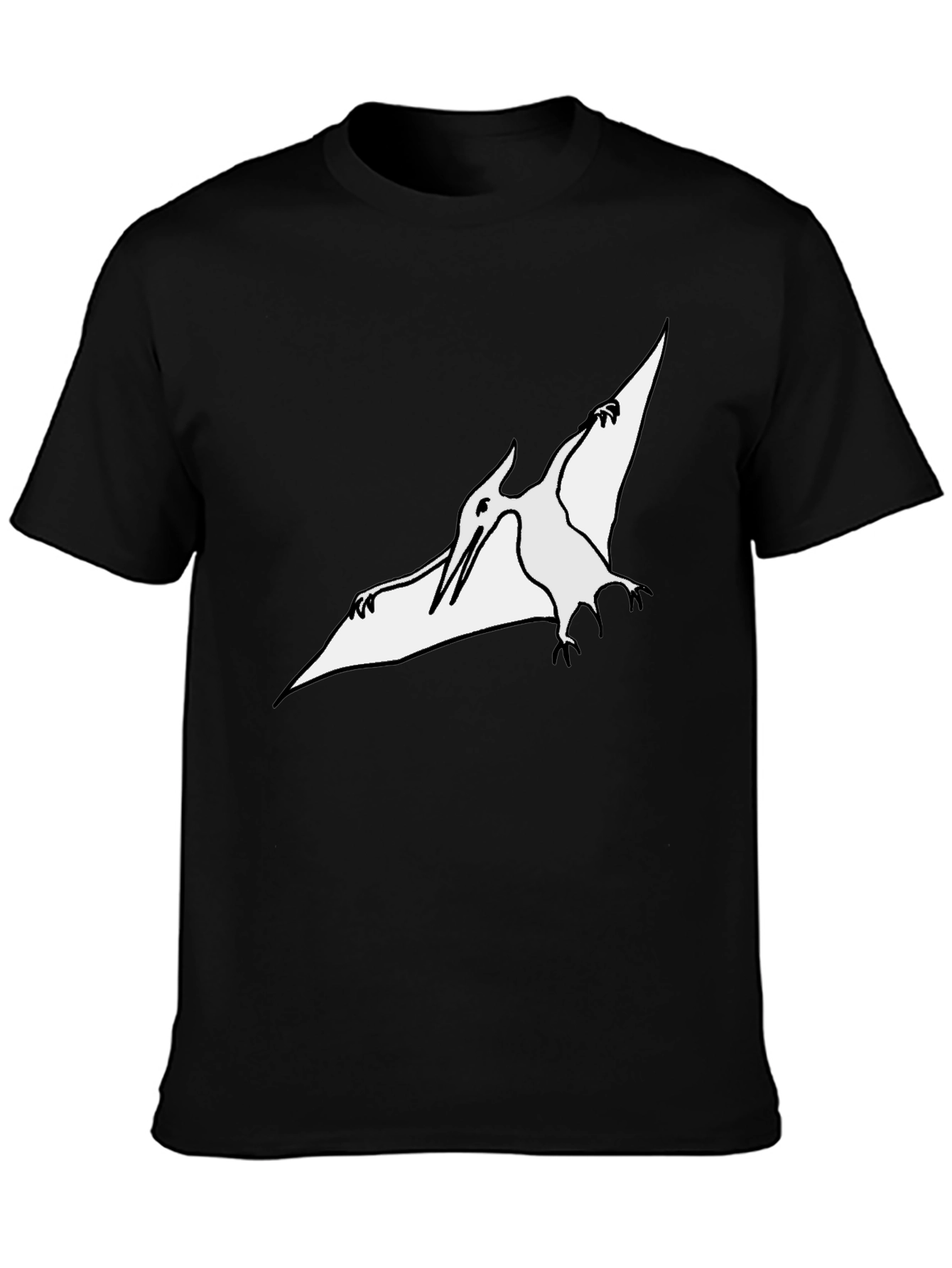 Pterodactyl Graphic Tee - Black Cotton T-Shirt