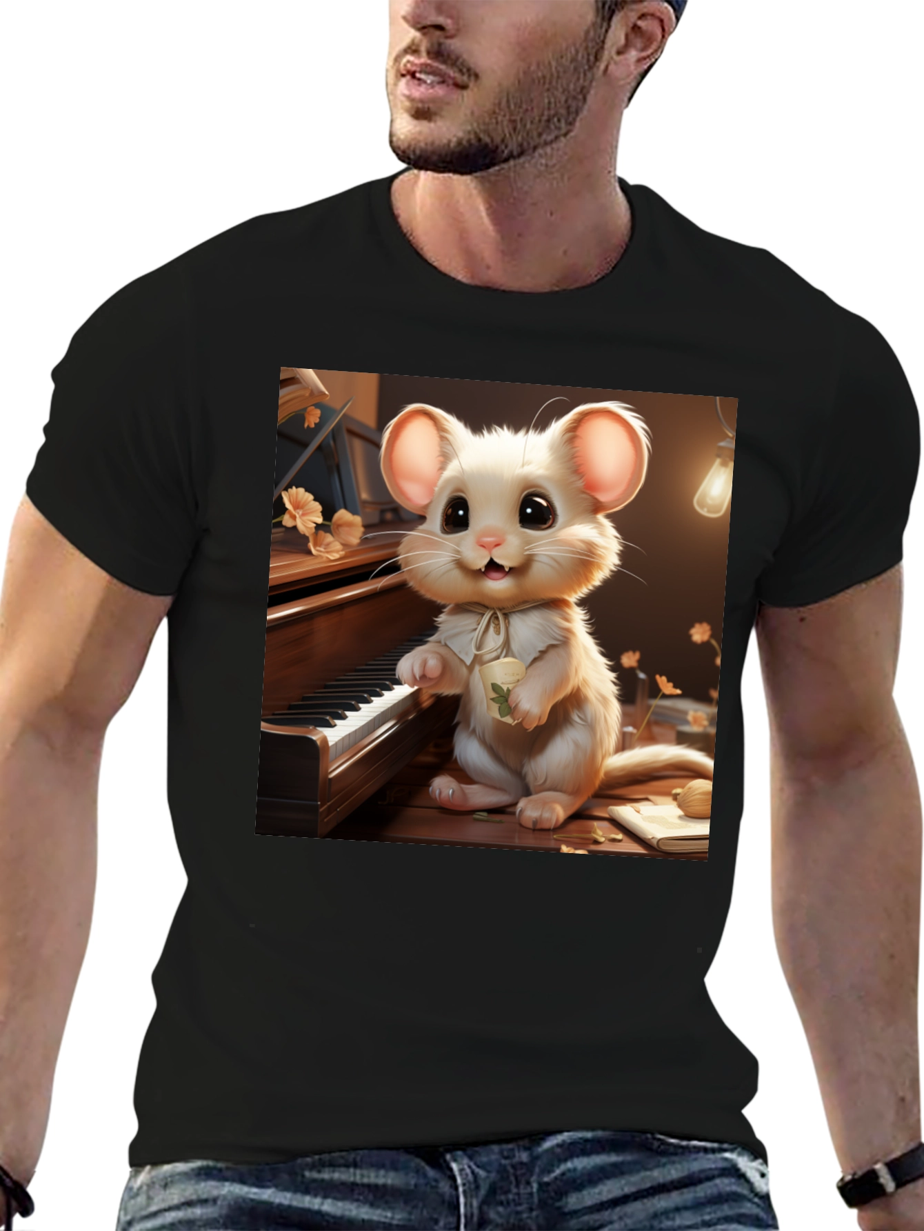Cute Mouse Musician T-Shirt