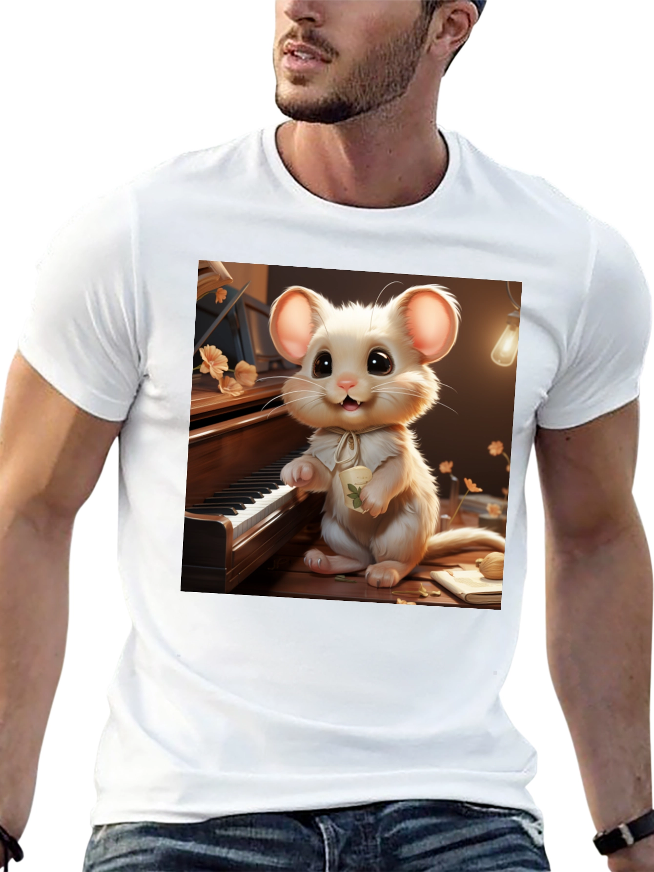 Cute Mouse Musician T-Shirt