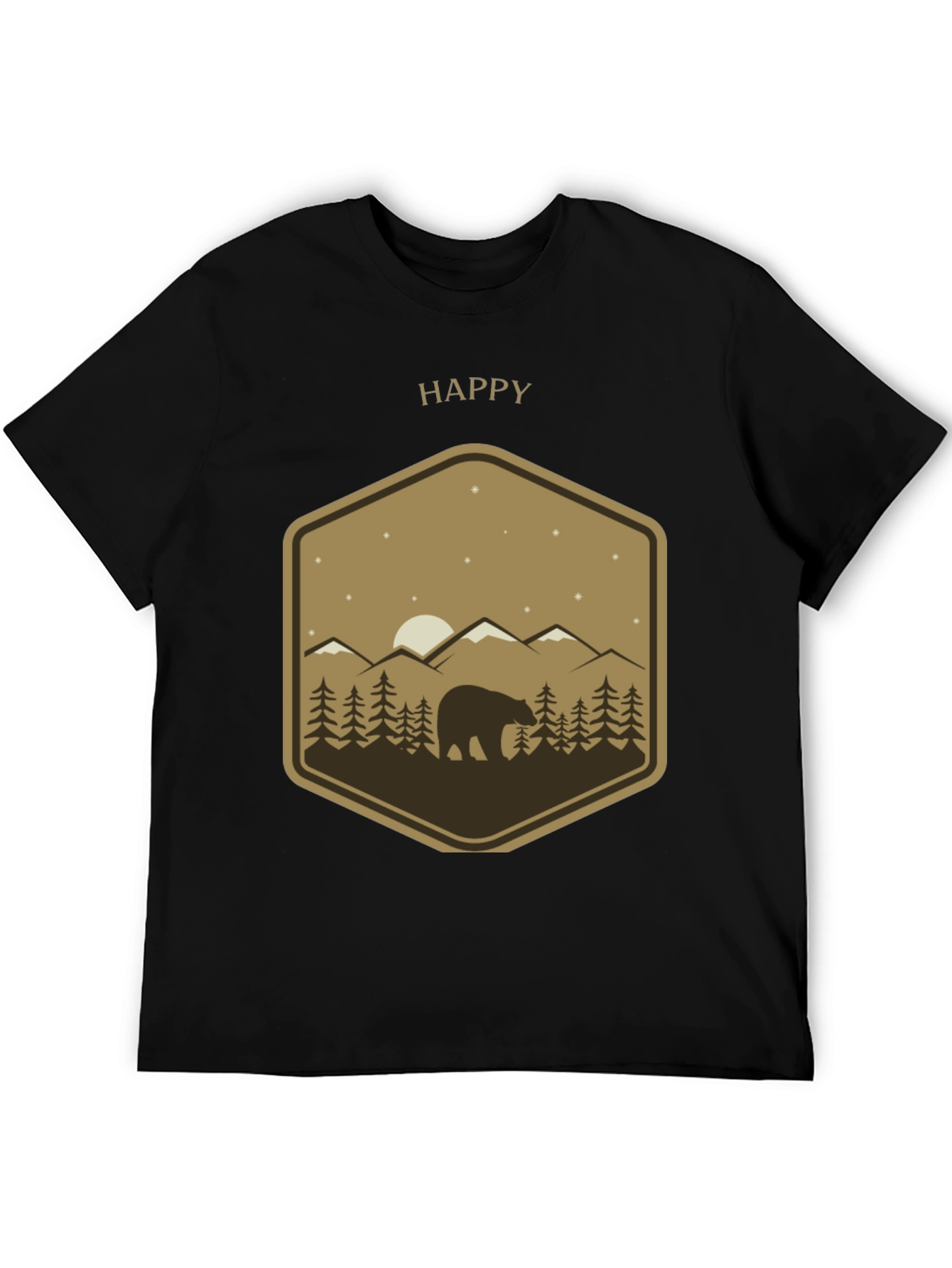 Happy Bear Mountain Scene Graphic Tee