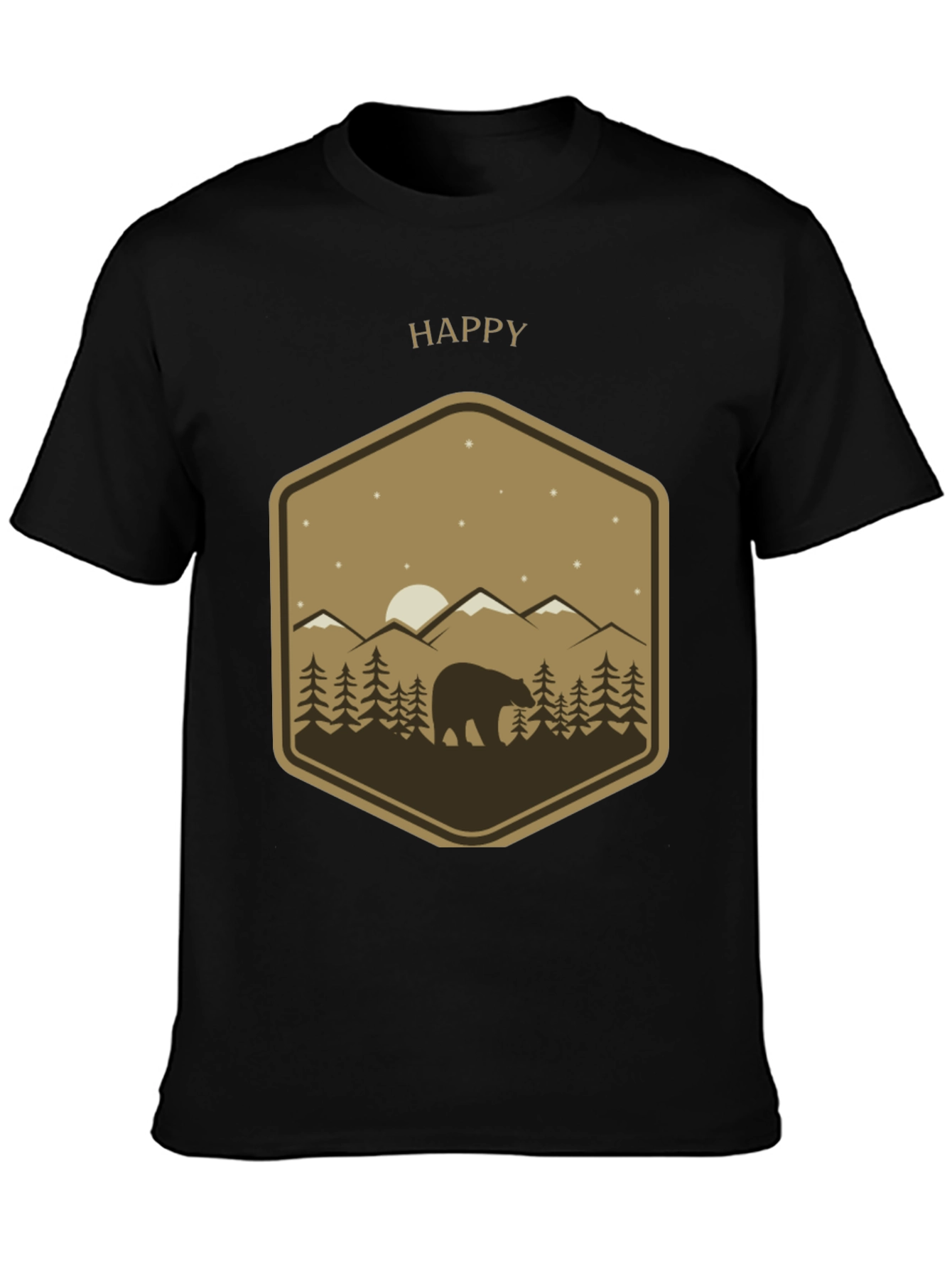 Happy Bear Mountain Scene Graphic Tee