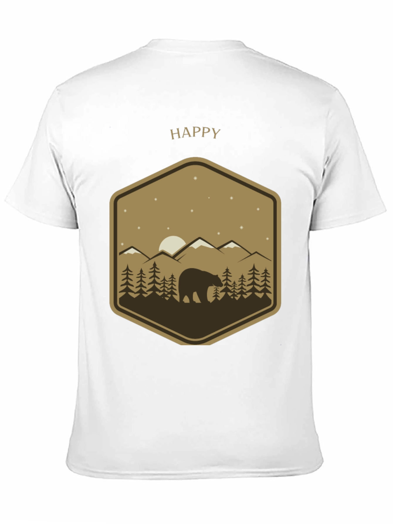Happy Bear Mountain Scene Graphic Tee