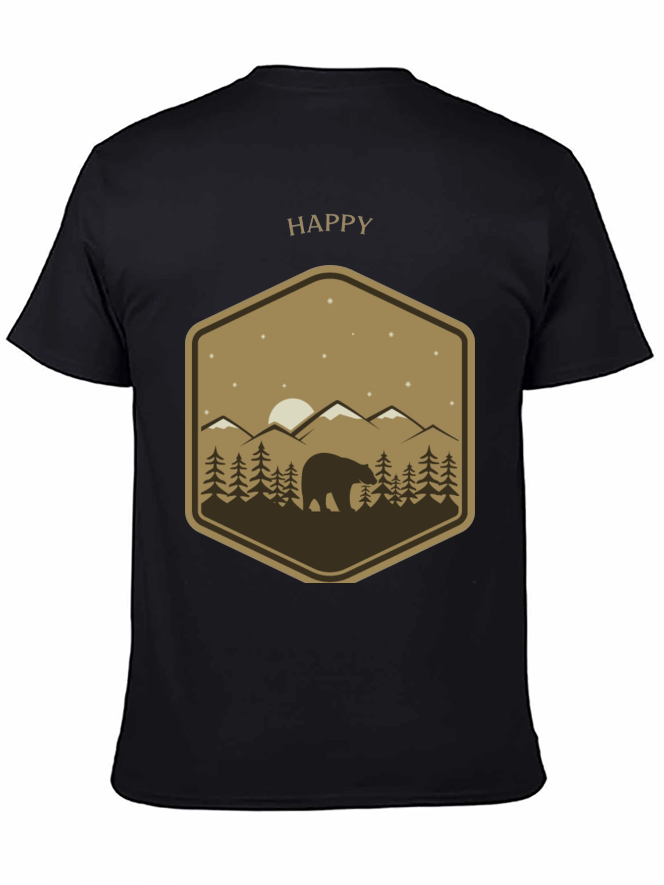 Happy Bear Mountain Scene Graphic Tee
