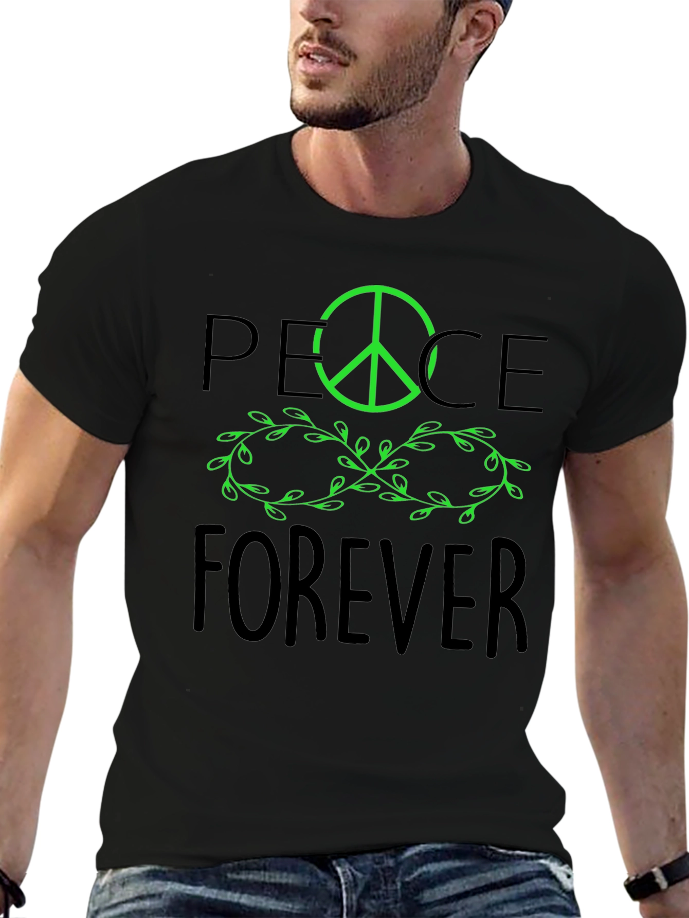 Peace Forever Black Graphic Tee