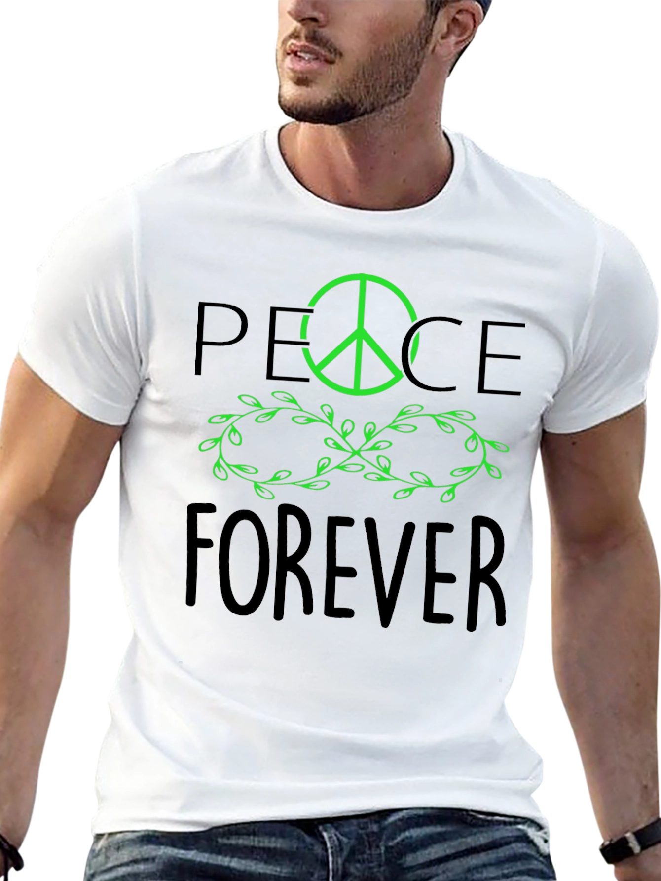 Peace Forever Black Graphic Tee