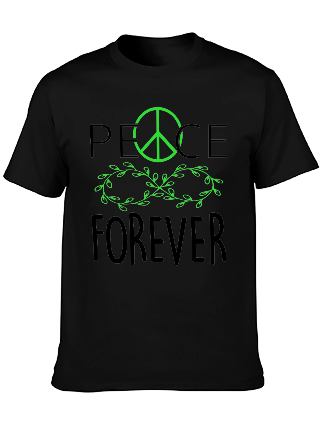 Peace Forever Black Graphic Tee