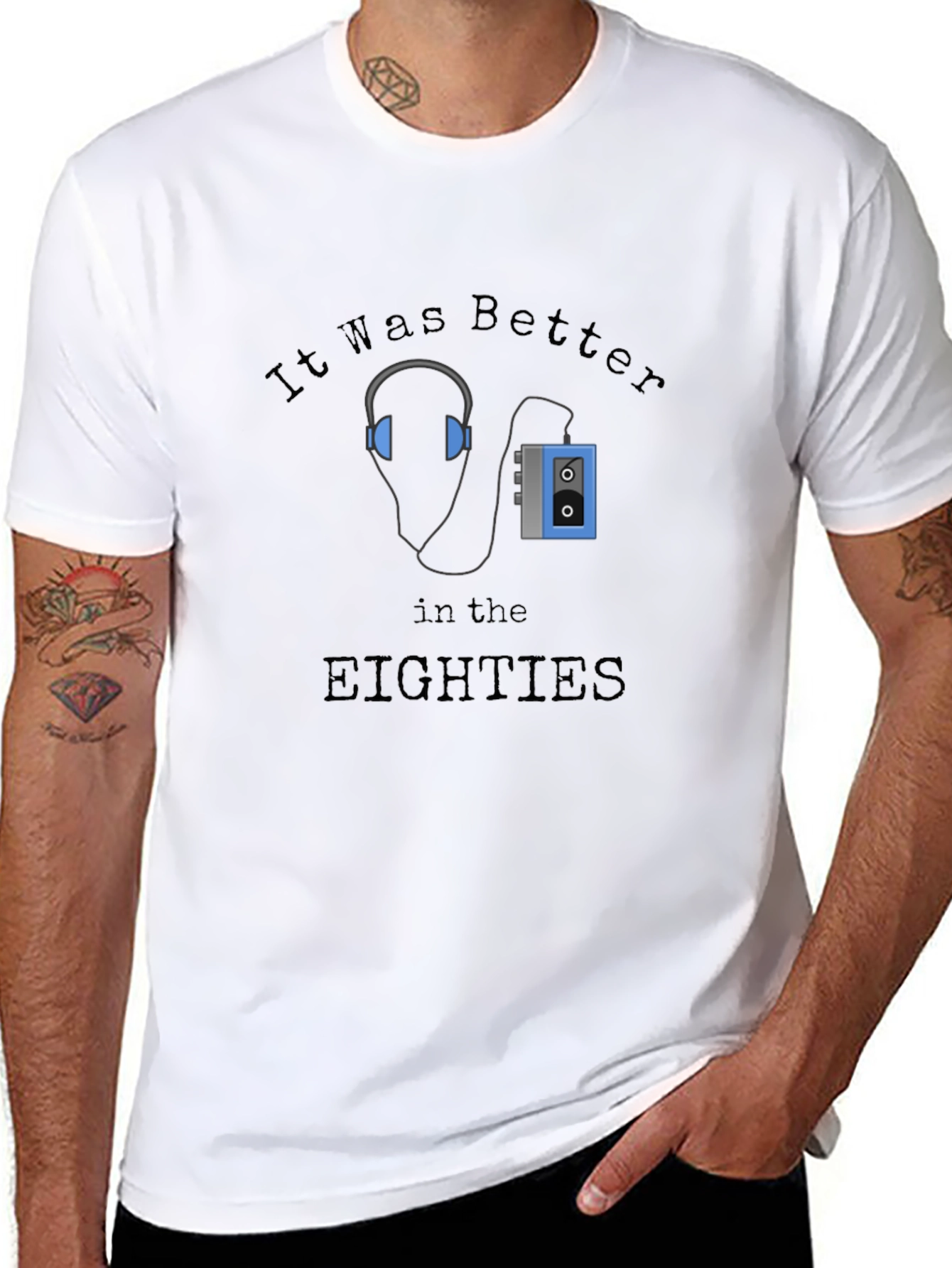 Retro 80s Cassette Player Graphic Tee