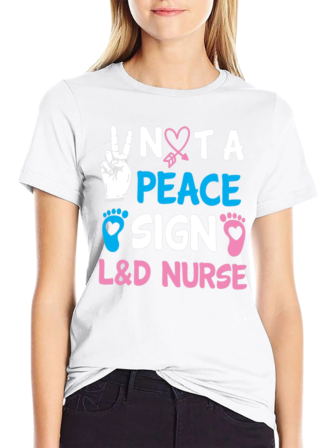 L&D Nurse - Peace Sign Graphic Tee