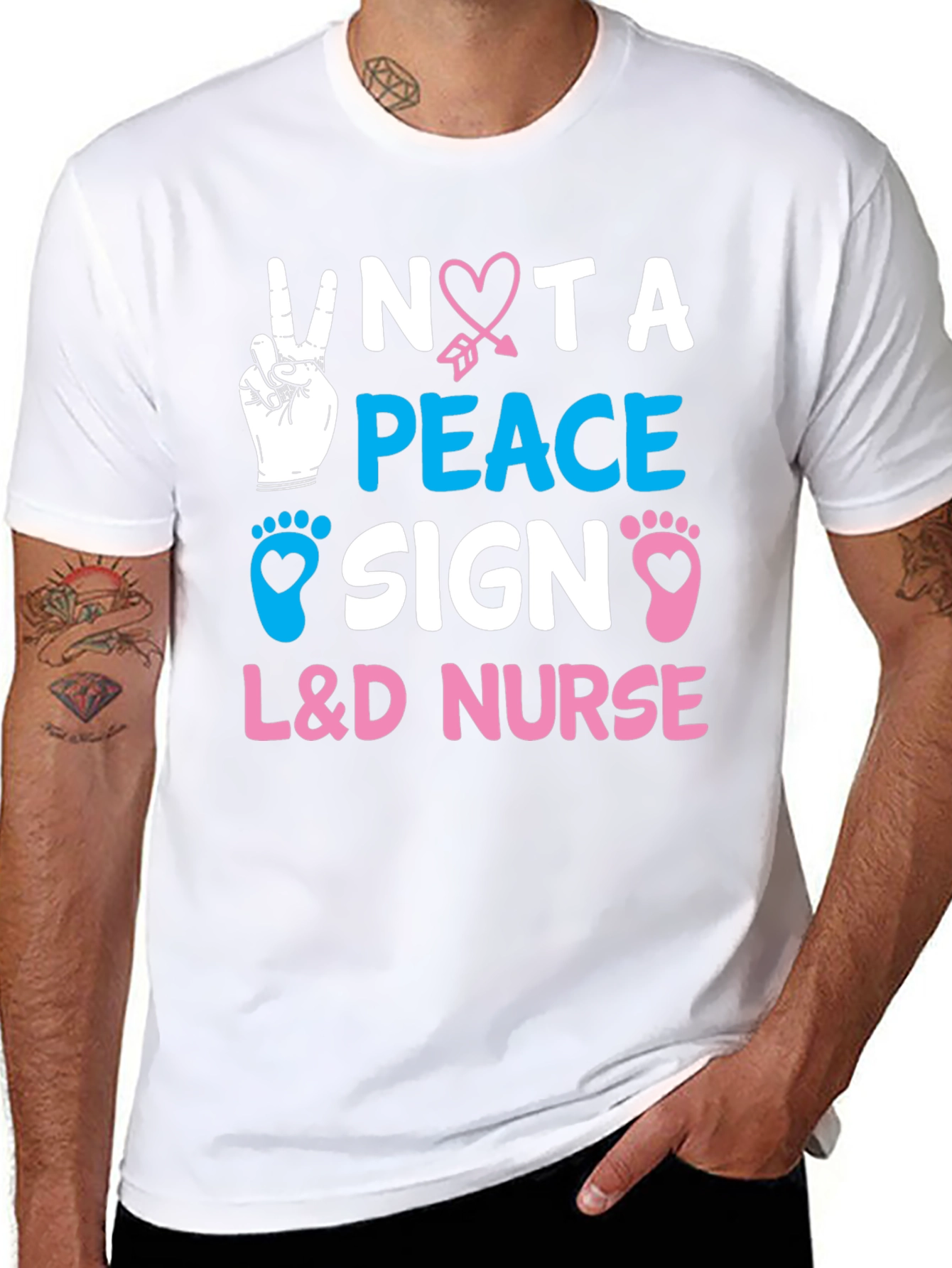 L&D Nurse - Peace Sign Graphic Tee